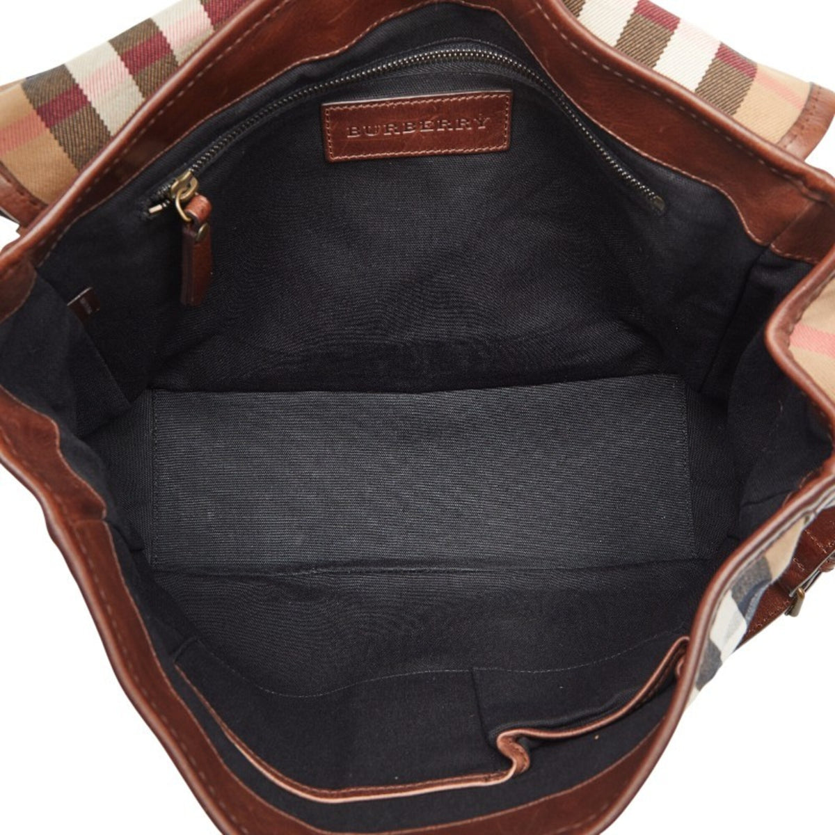 Burberry Brown Canvas Leather Messenger Bag Shoulder Bag (Pre-Owned)