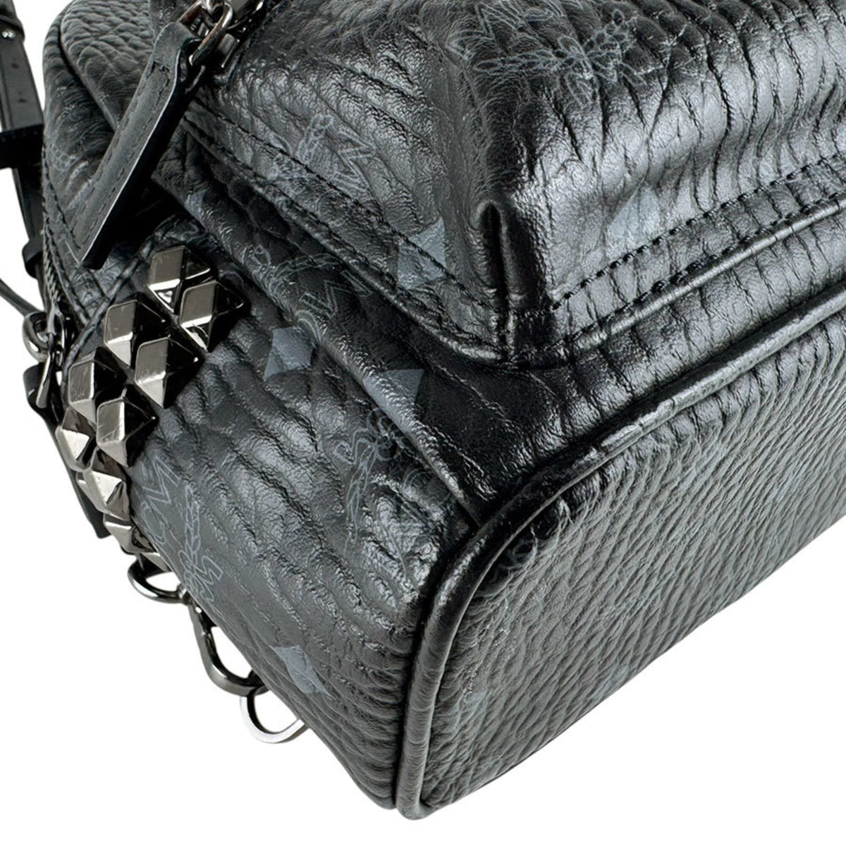 Mcm Black Leather Backpack (Pre-Owned)