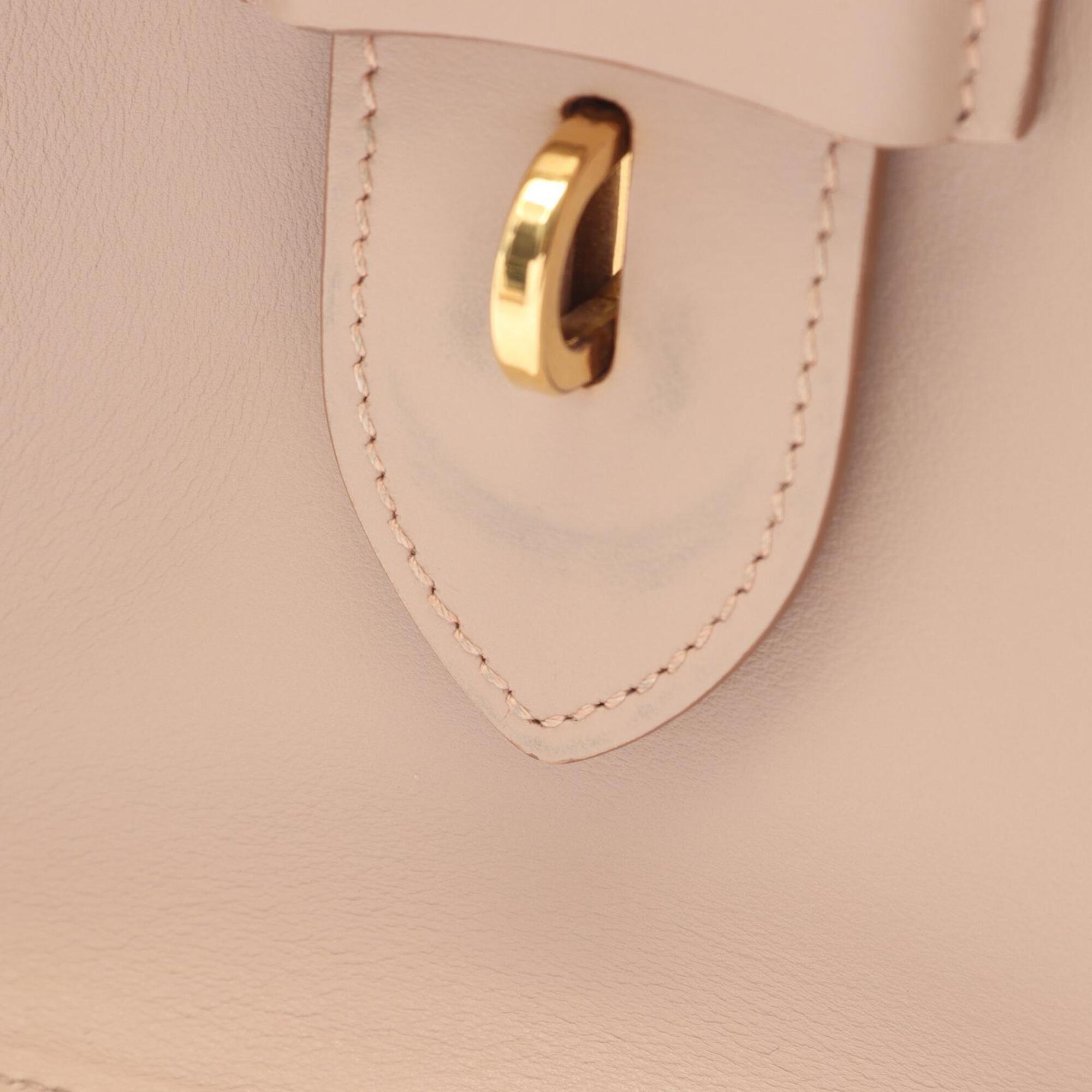 Prada Saffiano Beige Leather Handbag (Pre-Owned)