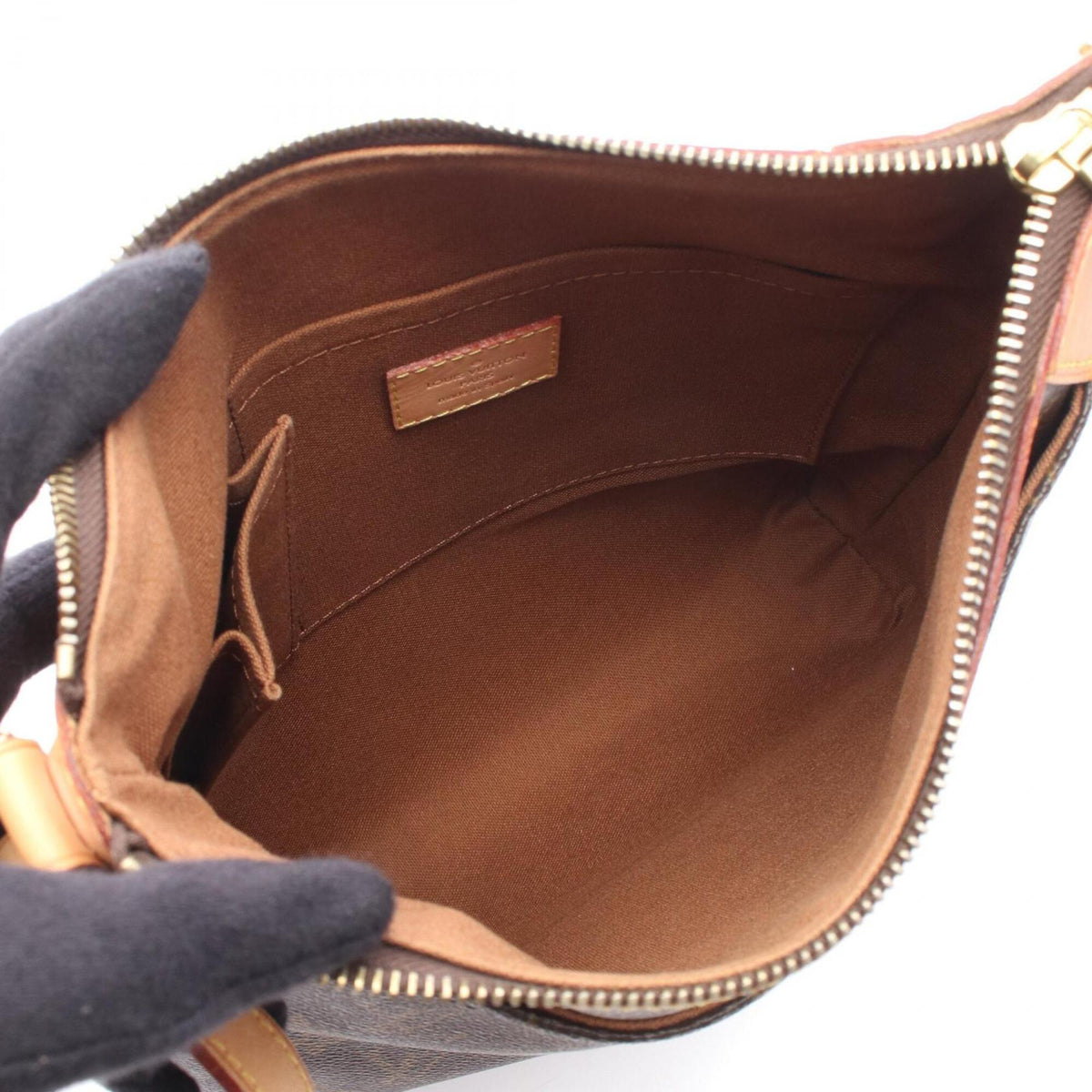 Louis Vuitton Brown Coated Canvas Leather Handbag Shoulder Bag (Pre-Owned)