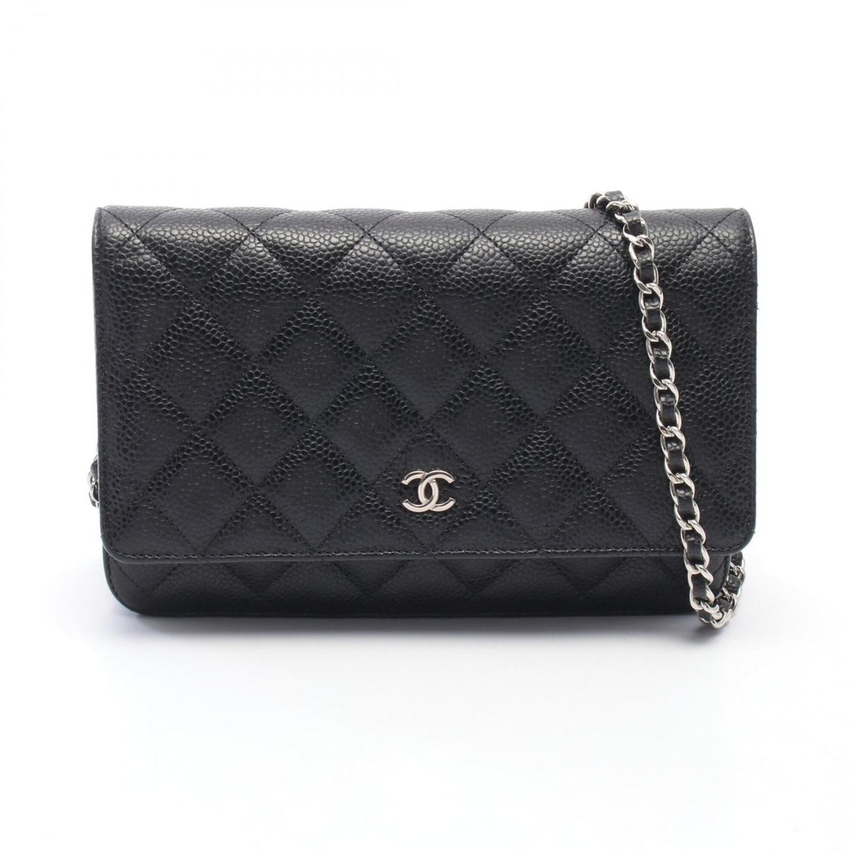 Chanel Matelasse Black Grained Calfskin Handbag Shoulder Bag (Pre-Owned)