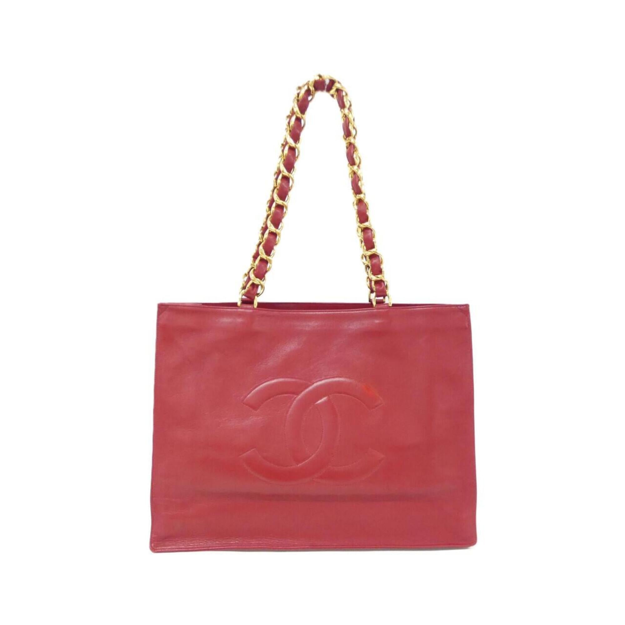 Chanel Red Color Leather Handbag (Pre-Owned)