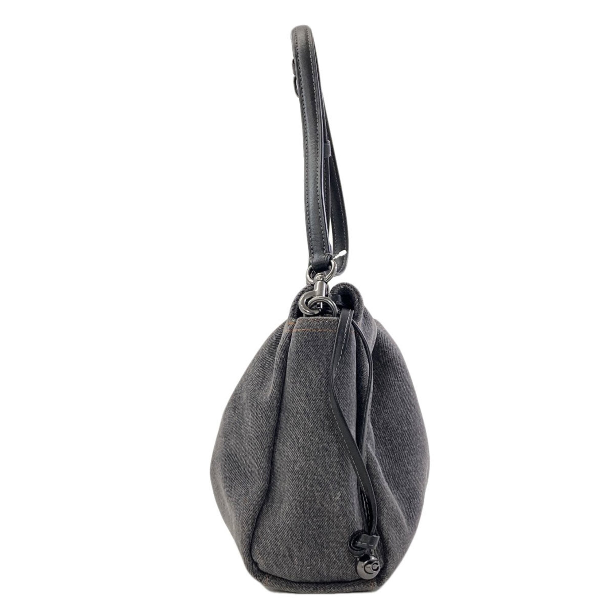 Coach Gray Denim Shoulder Bag (Pre-Owned)