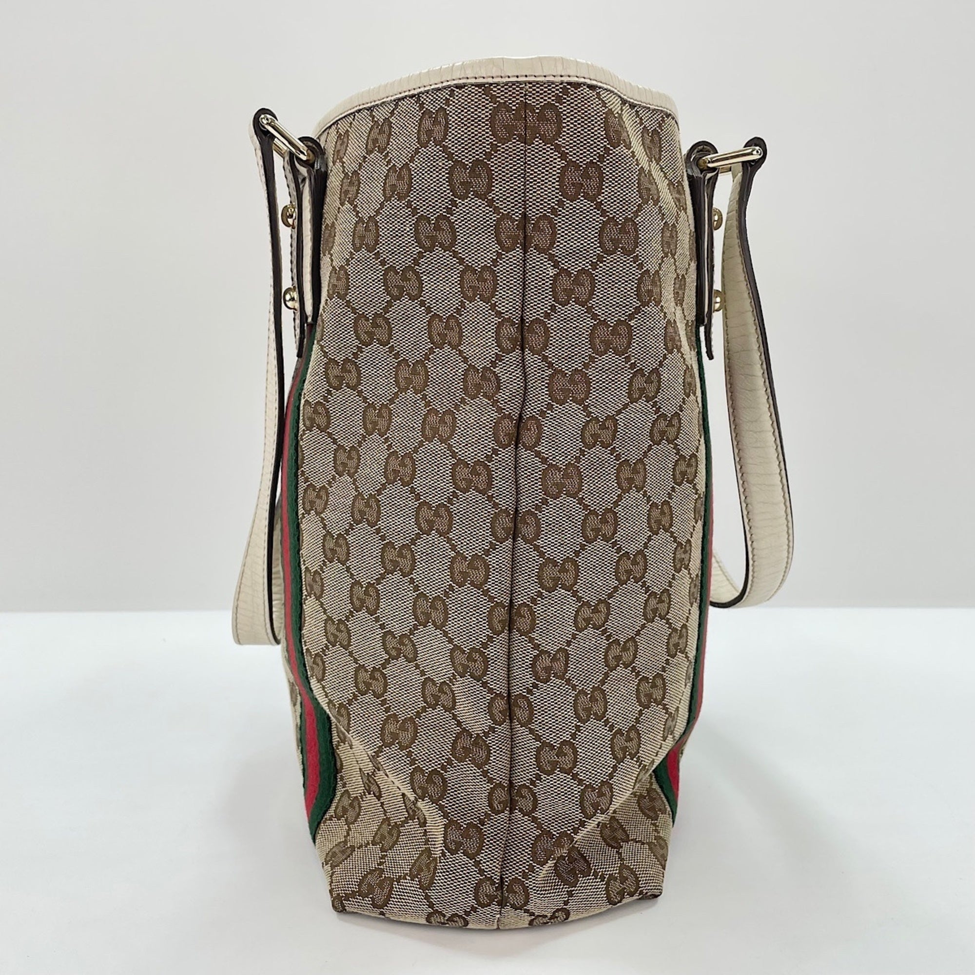 Gucci Sherry Line Beige Handbag (Pre-Owned)