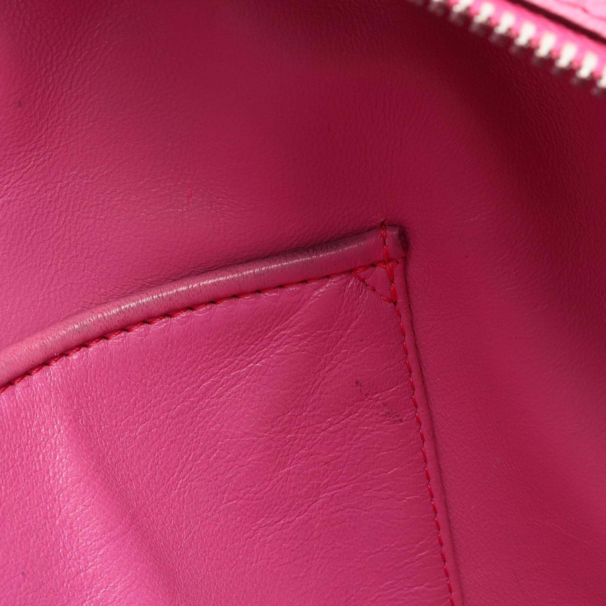 Loewe Brown Pink Red Color Leather Handbag (Pre-Owned)