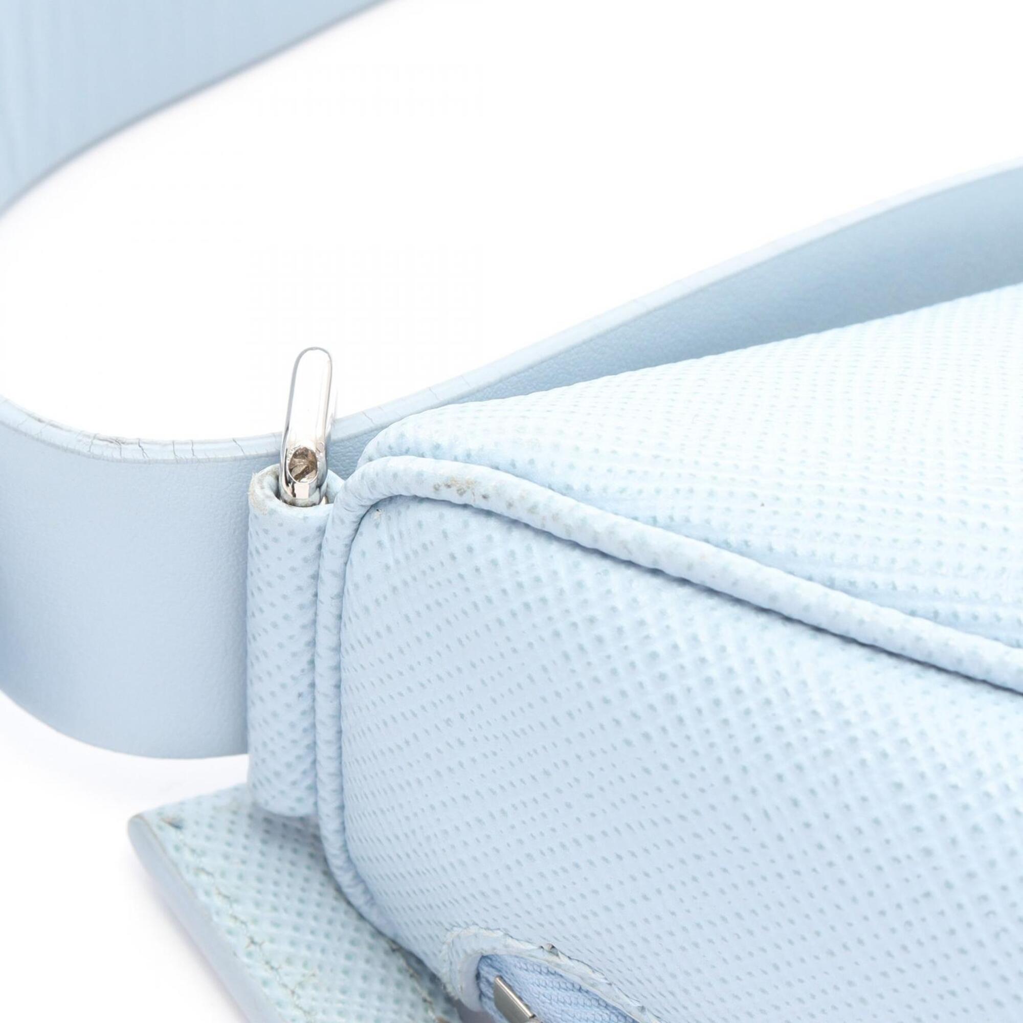 Prada Blue Leather Handbag Shoulder Bag (Pre-Owned)