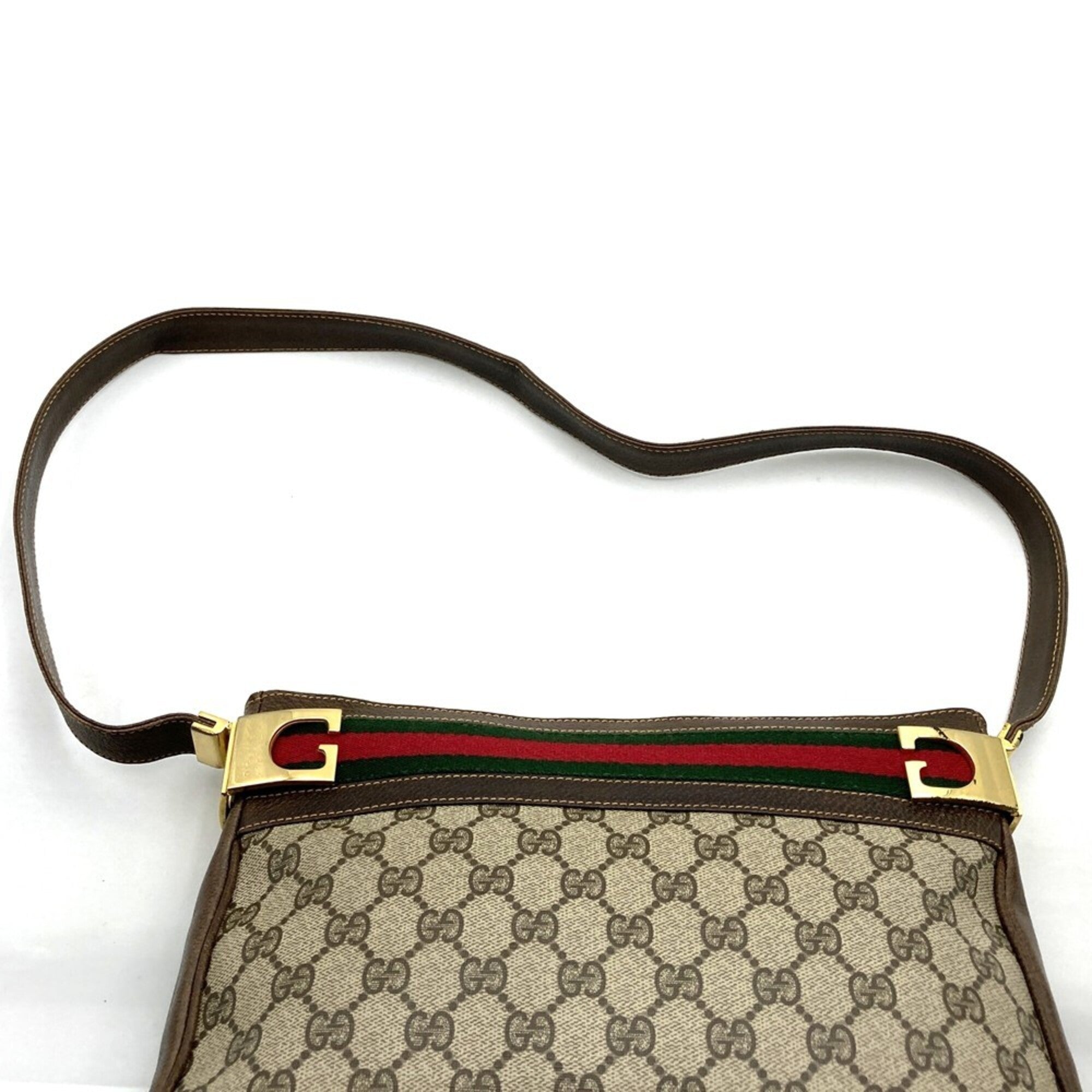 Gucci Brown Gg Supreme Pvc Shoulder Bag (Pre-Owned)