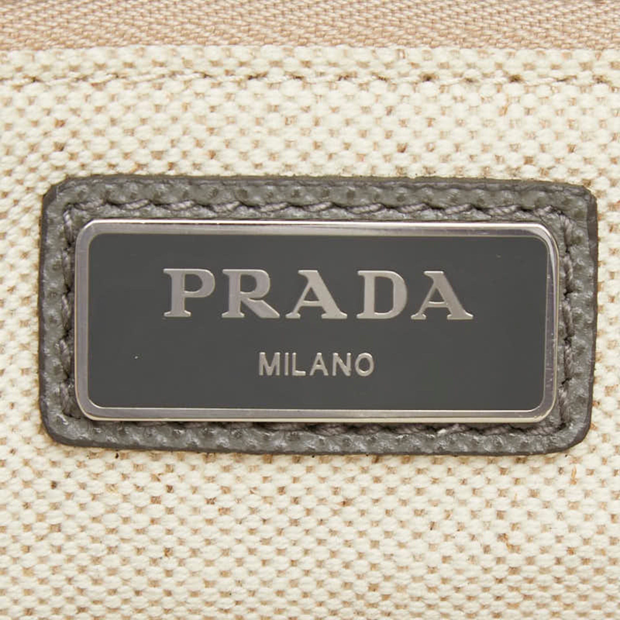 Prada Gray Leather Tote Bag (Pre-Owned)
