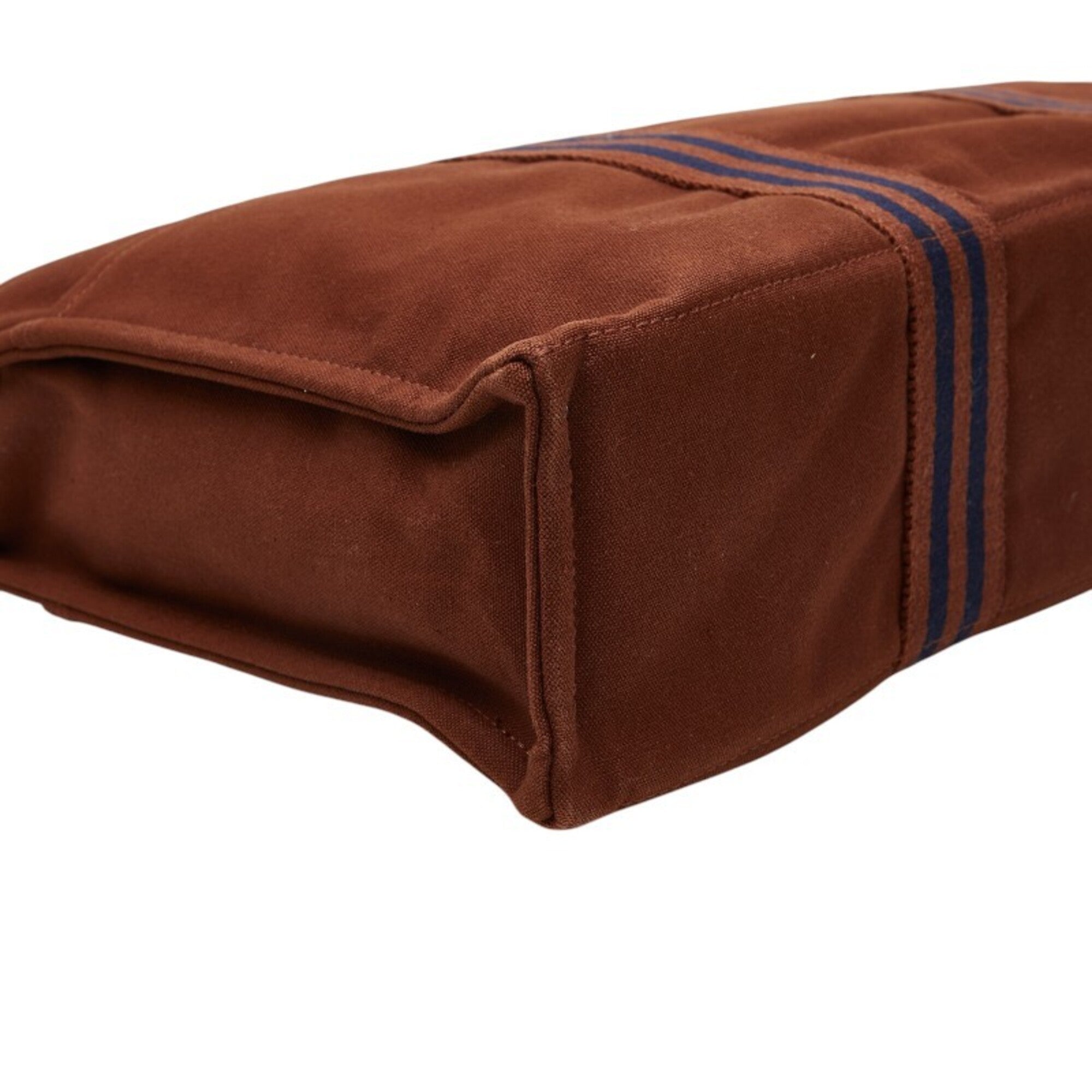 Hermes Brown Cotton Canvas Tote Bag (Pre-Owned)