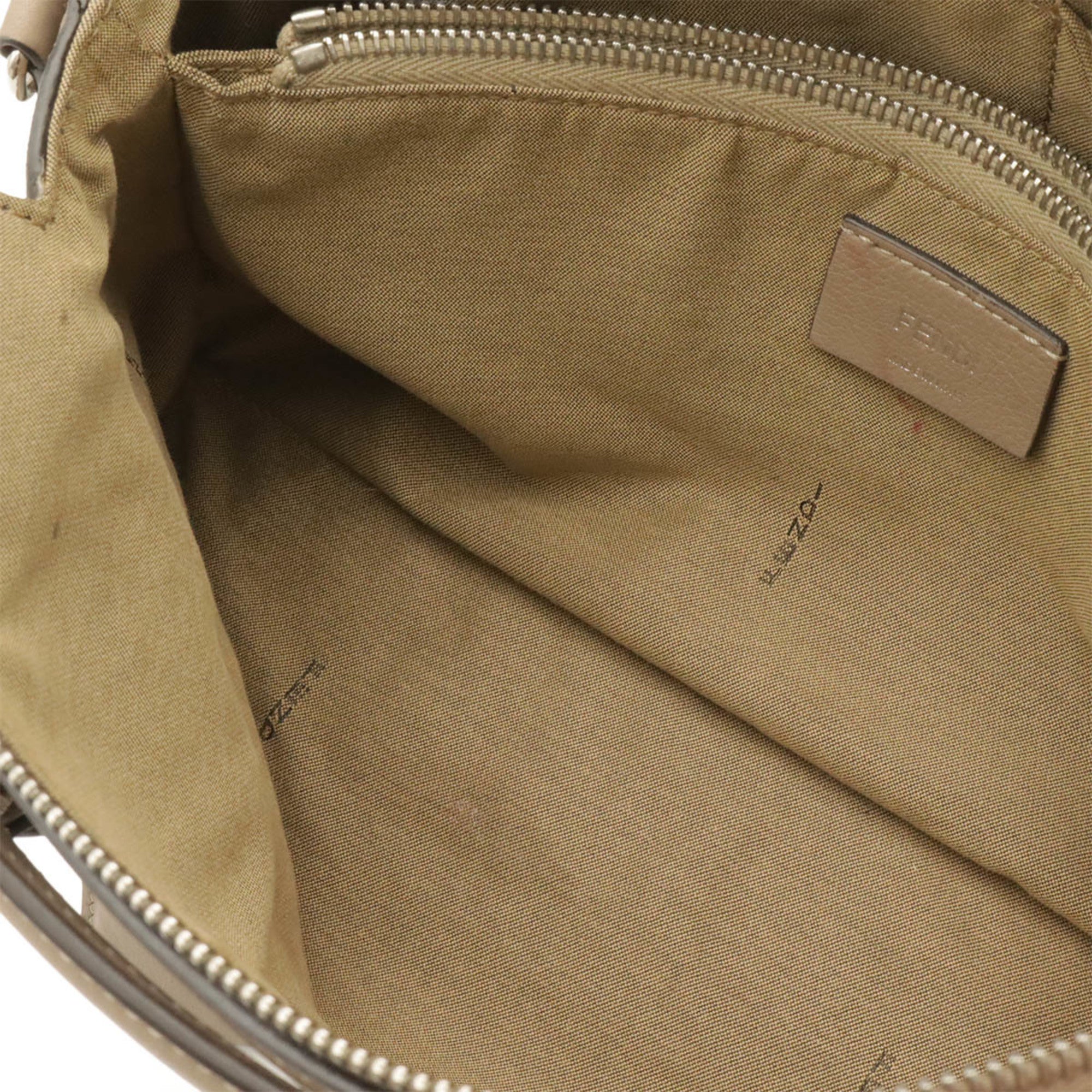 Fendi Grayish White Leather Handbag Shoulder Bag (Pre-Owned)
