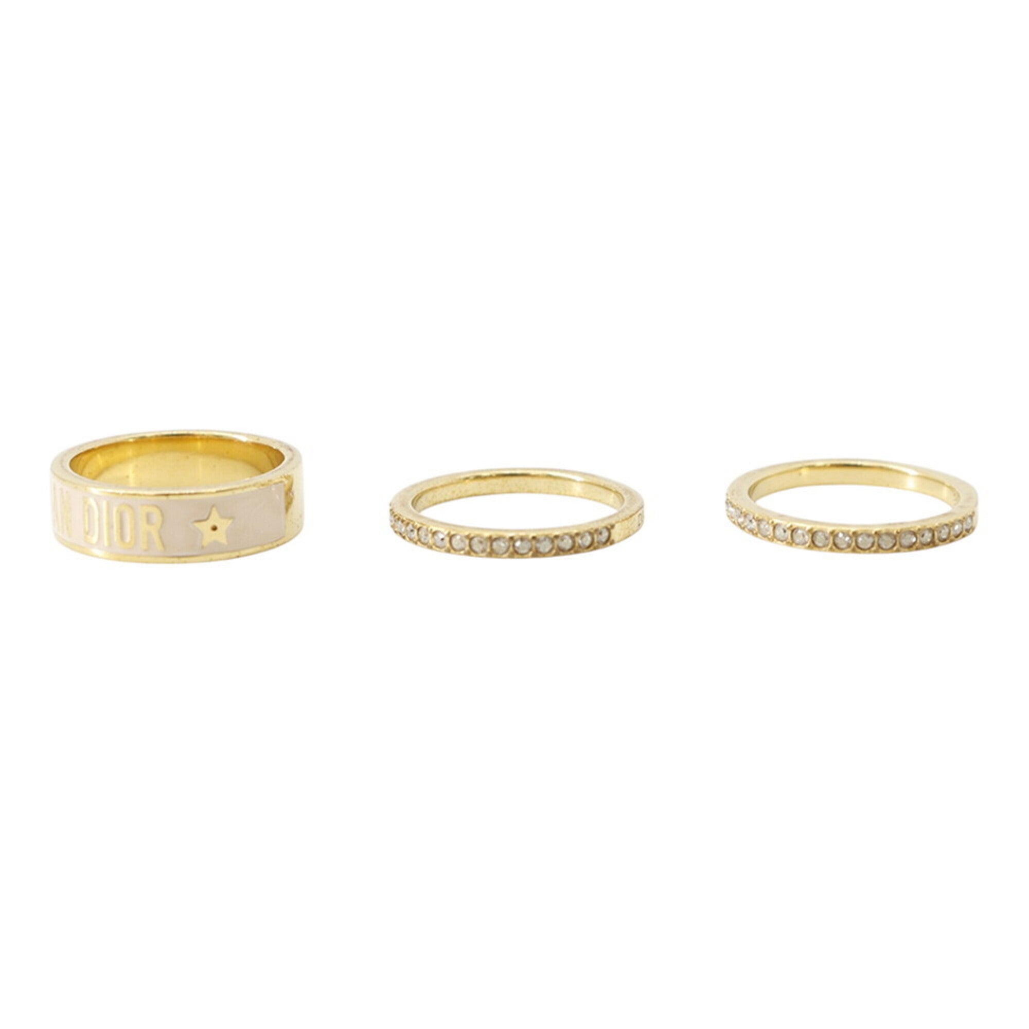 Christian Dior Gold Pink Lacquer Metal Band Ring (Pre-Owned)