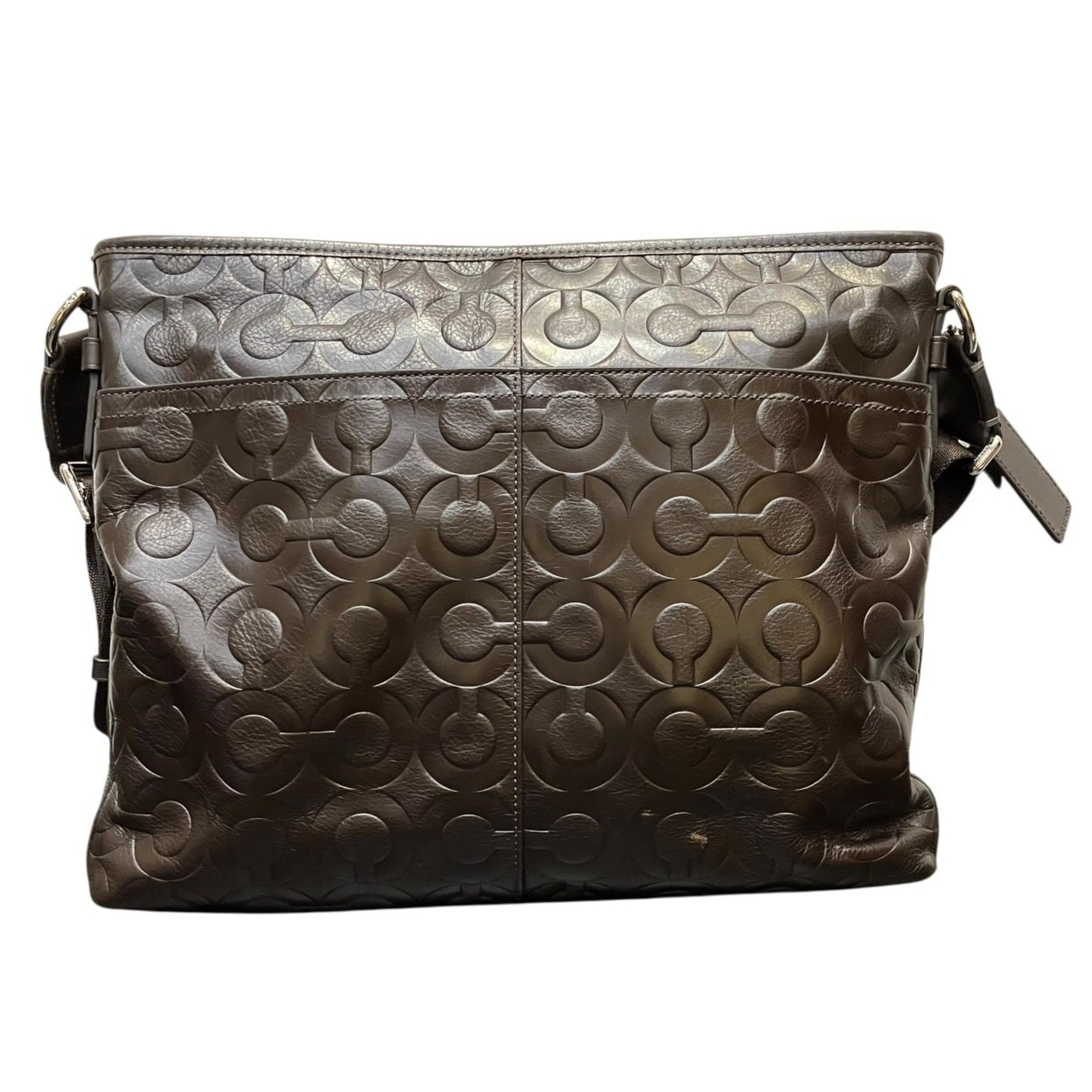 Coach Dark Brown Leather Messenger Bag Shoulder Bag (Pre-Owned)