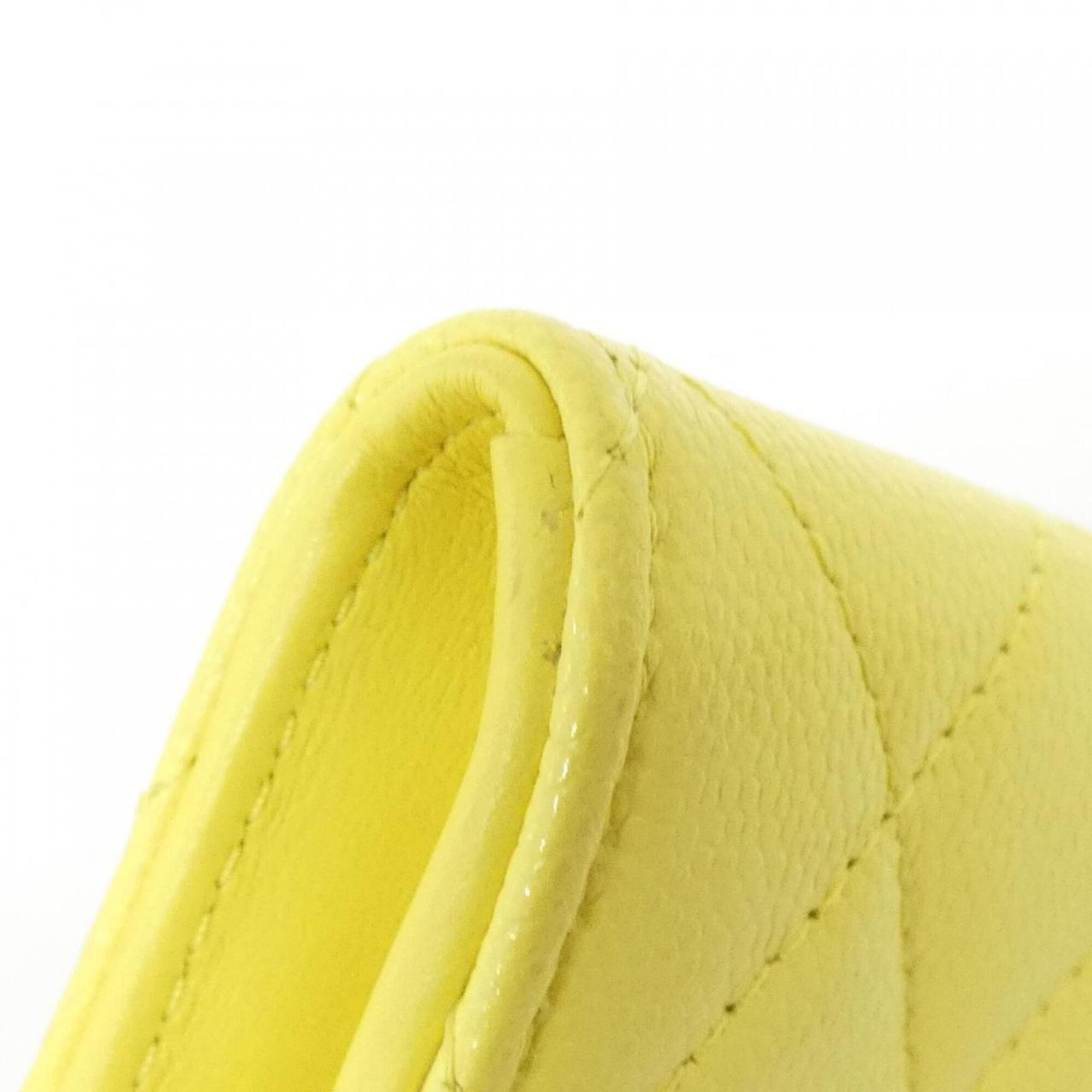 Chanel Yellow Grained Calfskin Wallet (Bi-Fold) (Pre-Owned)