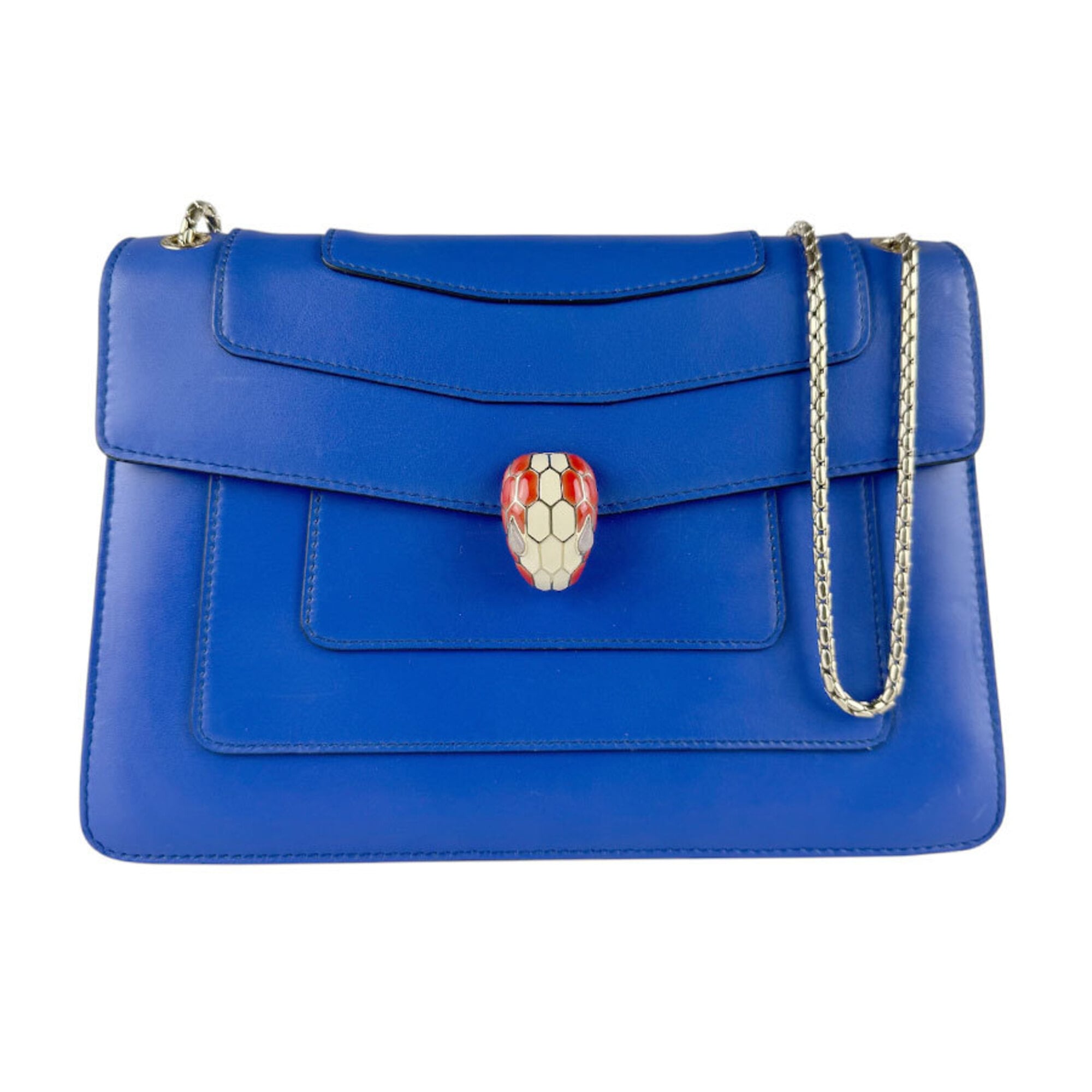 Bvlgari Blue Leather Shoulder Bag (Pre-Owned)