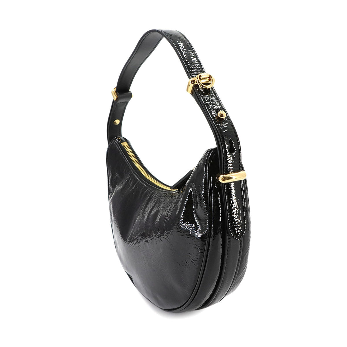 Prada Black Nero Patent Leather Handbag Shoulder Bag (Pre-Owned)