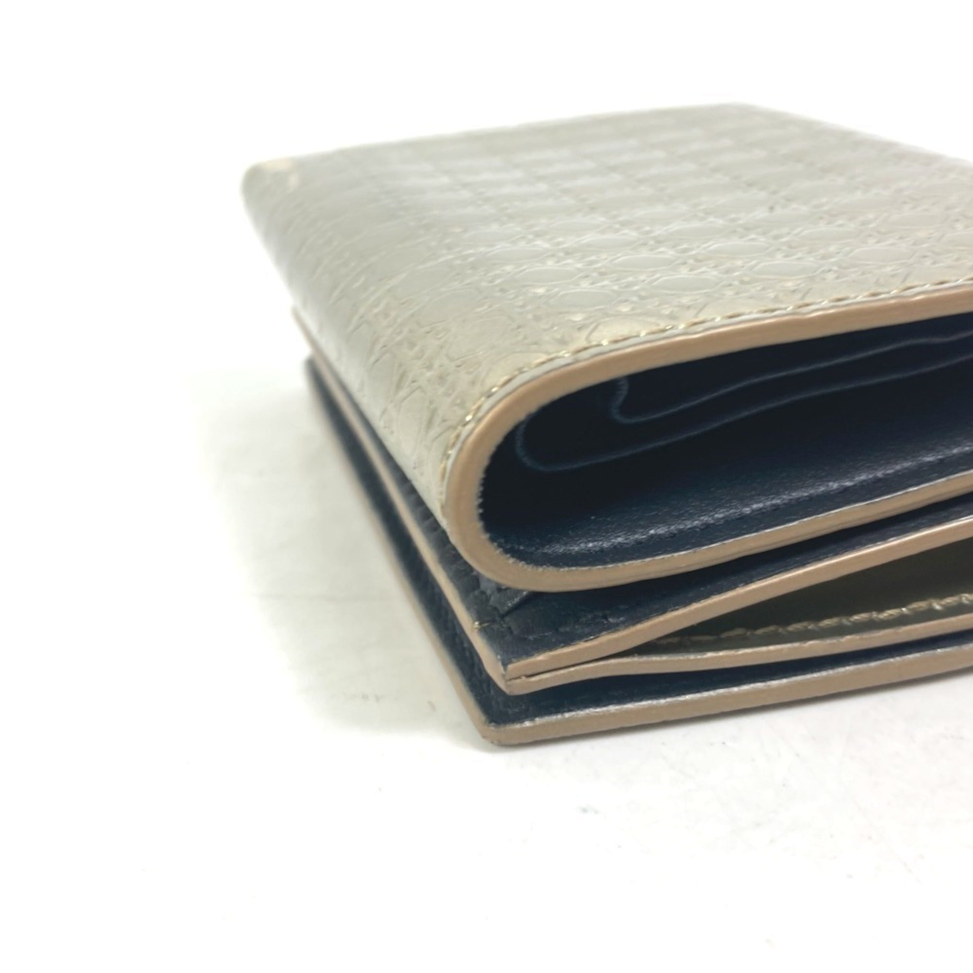 Christian Dior Gold Leather Wallet (Tri-Fold) (Pre-Owned)