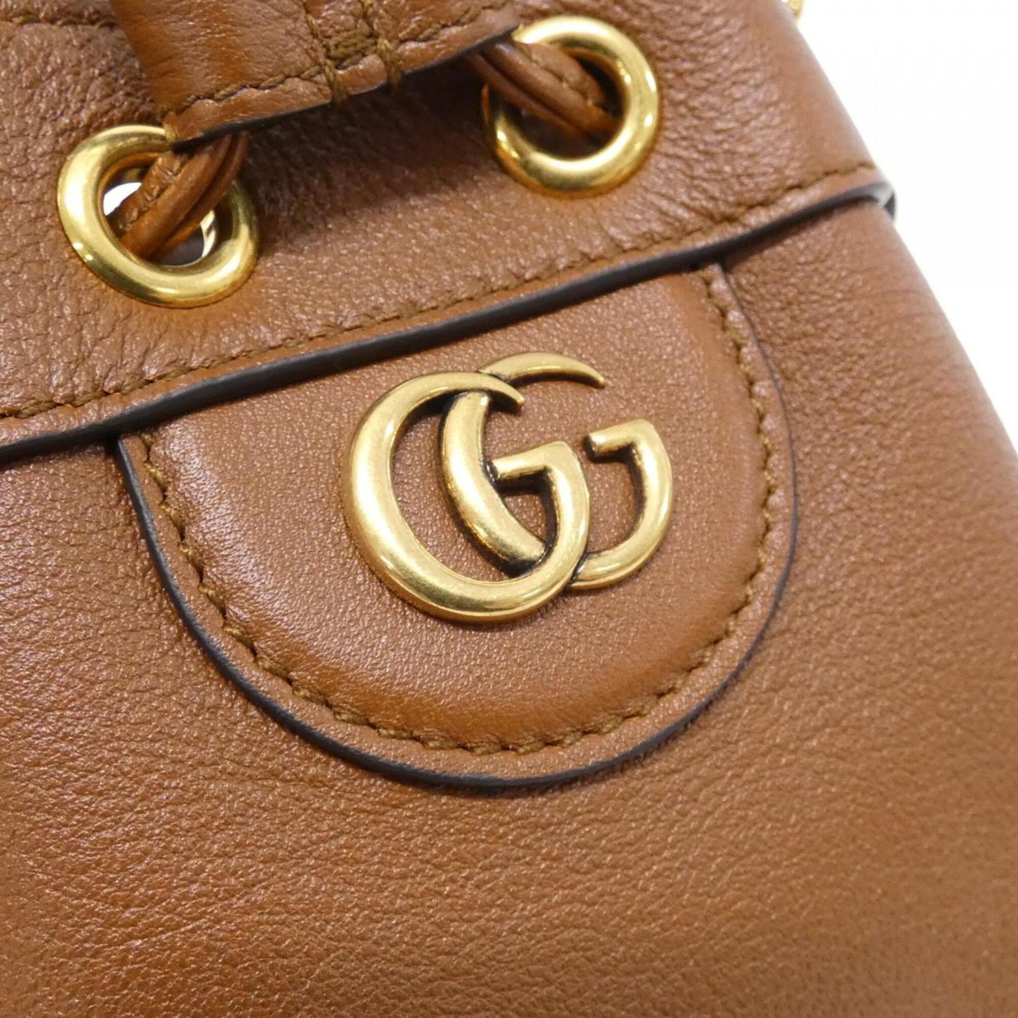 Gucci Brown Leather Handbag (Pre-Owned)