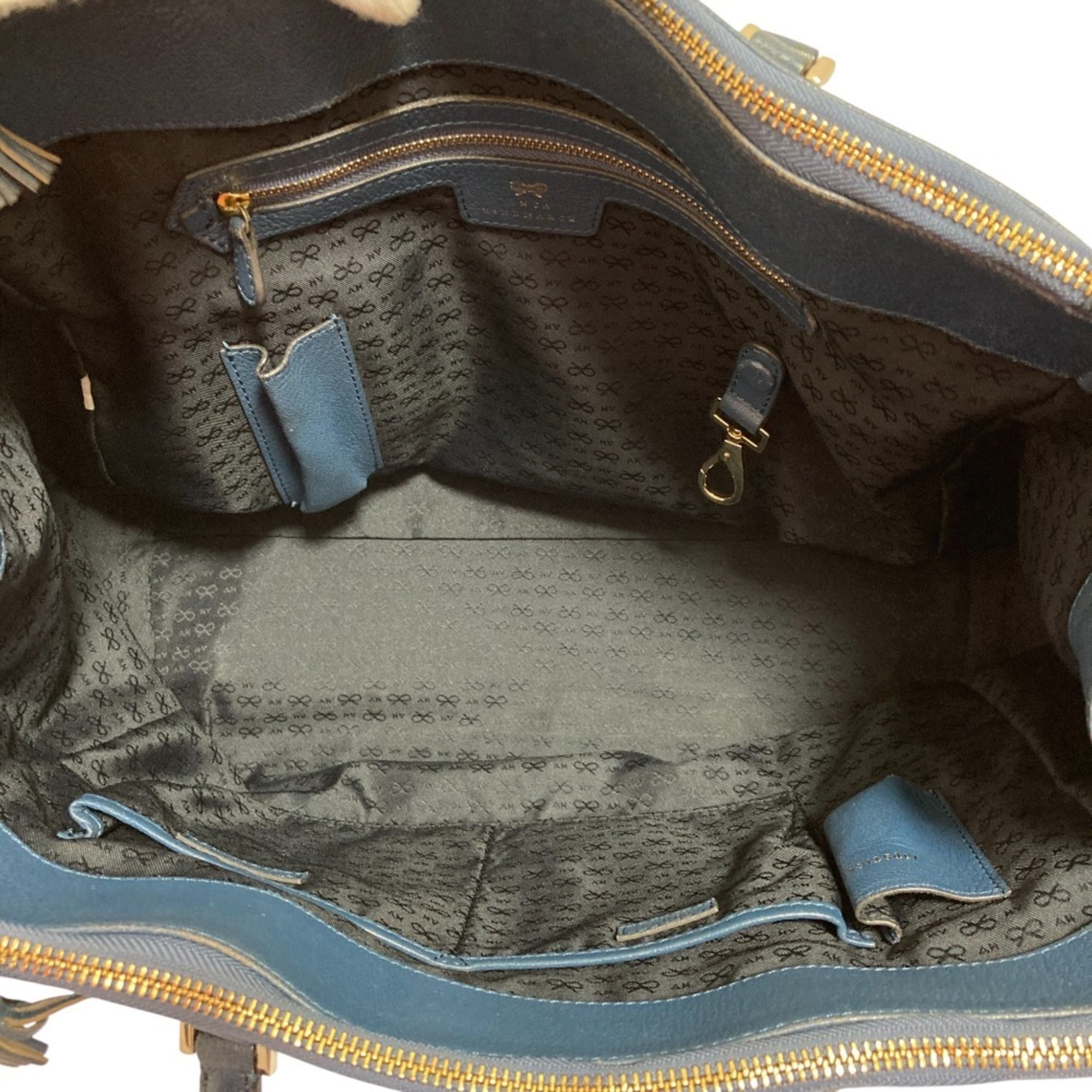Anya Hindmarch Blue Handbag Shoulder Bag (Pre-Owned)