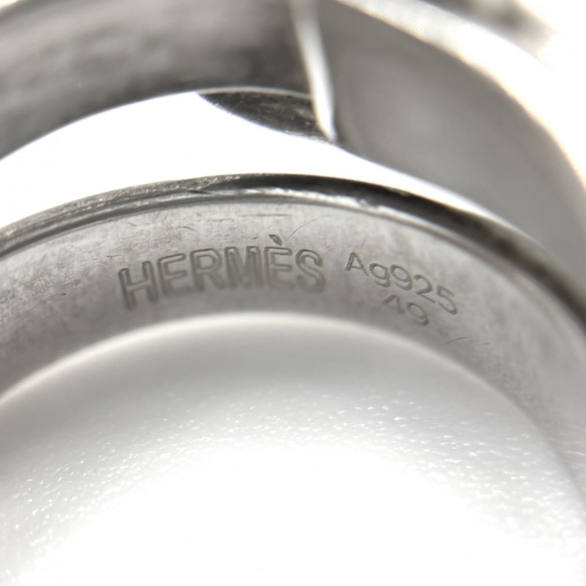 Hermes Silver 925 Band Ring (Pre-Owned)