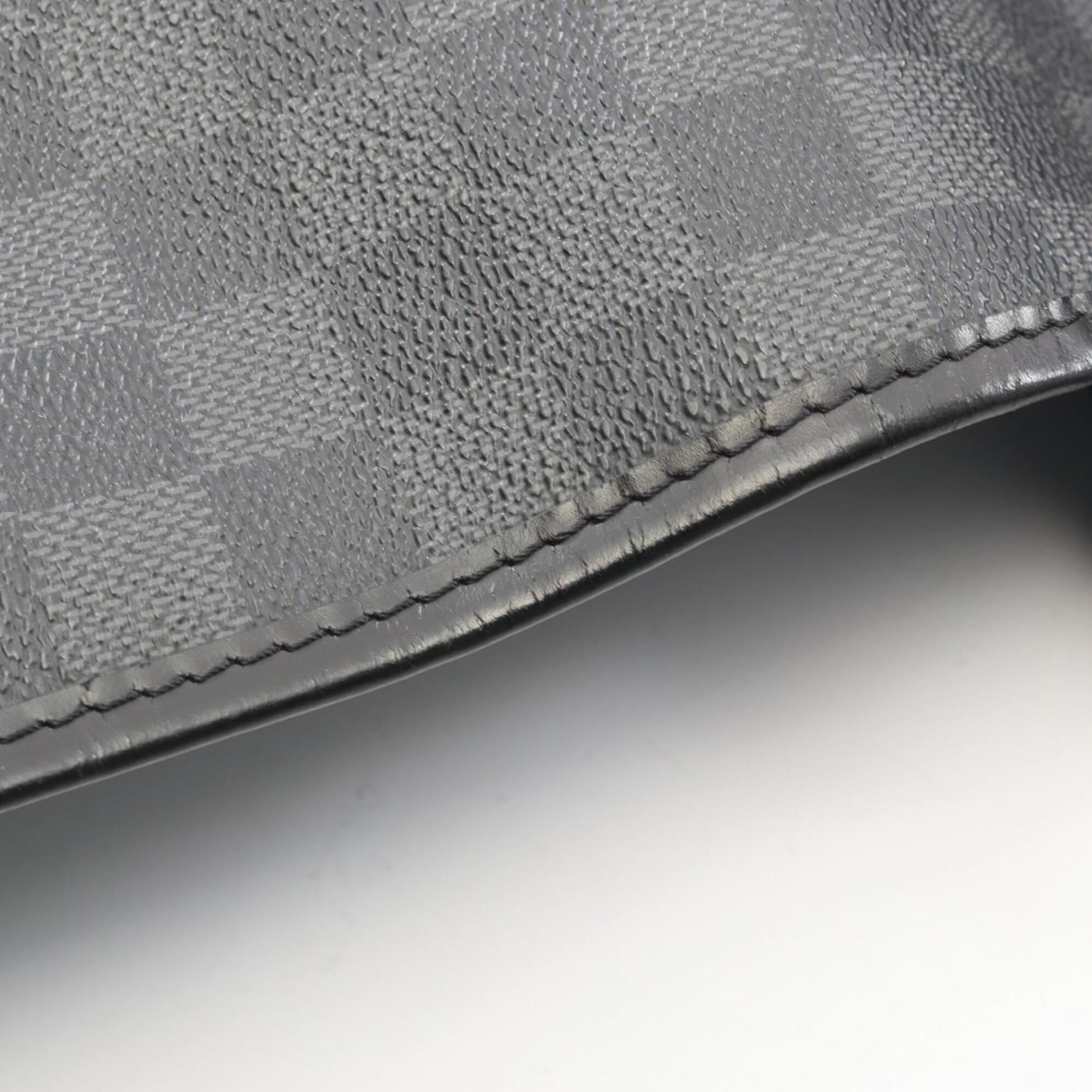 Louis Vuitton Black Coated Canvas Pvc Damier Graphite Leather Handbag Shoulder Bag (Pre-Owned)