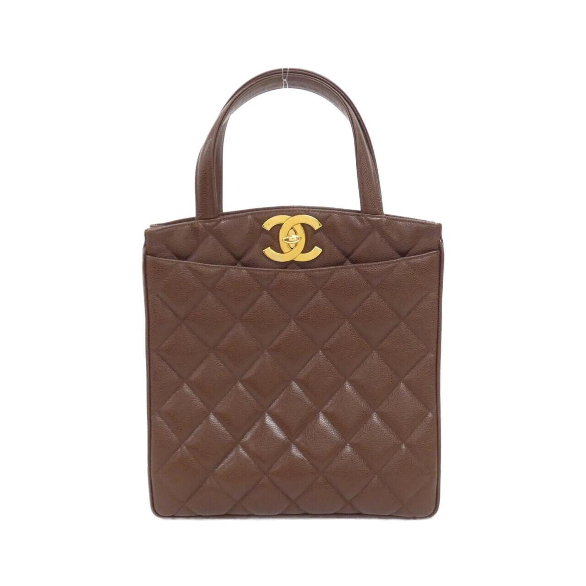 Chanel Brown Grained Calfskin Handbag (Pre-Owned)