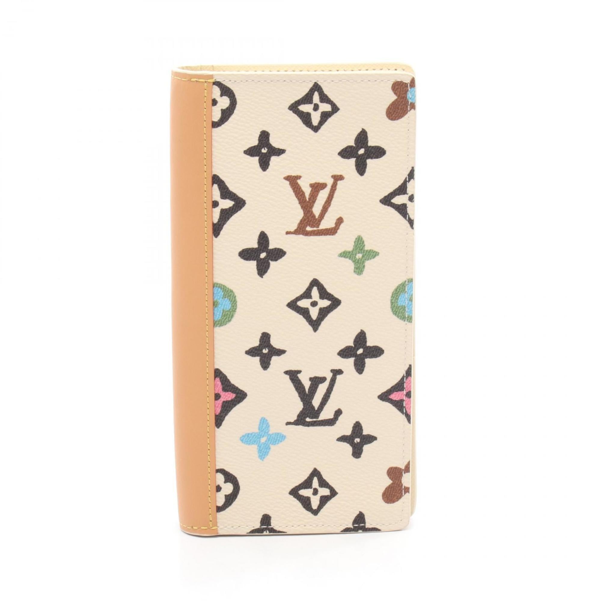 Louis Vuitton Ivory Multi-Color Coated Canvas Pvc Leather Long Wallet (Bi-Fold) (Pre-Owned)