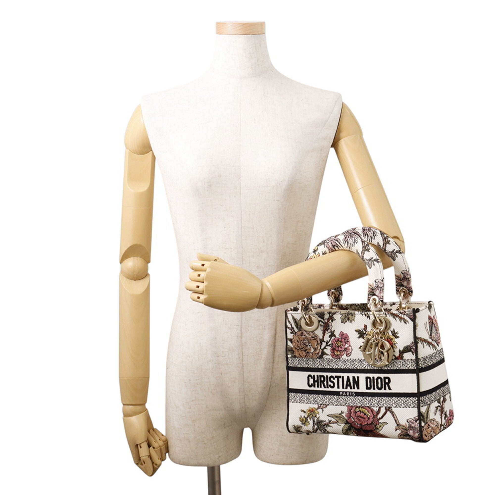 Christian Dior Multi-Color White Canvas Handbag (Pre-Owned)