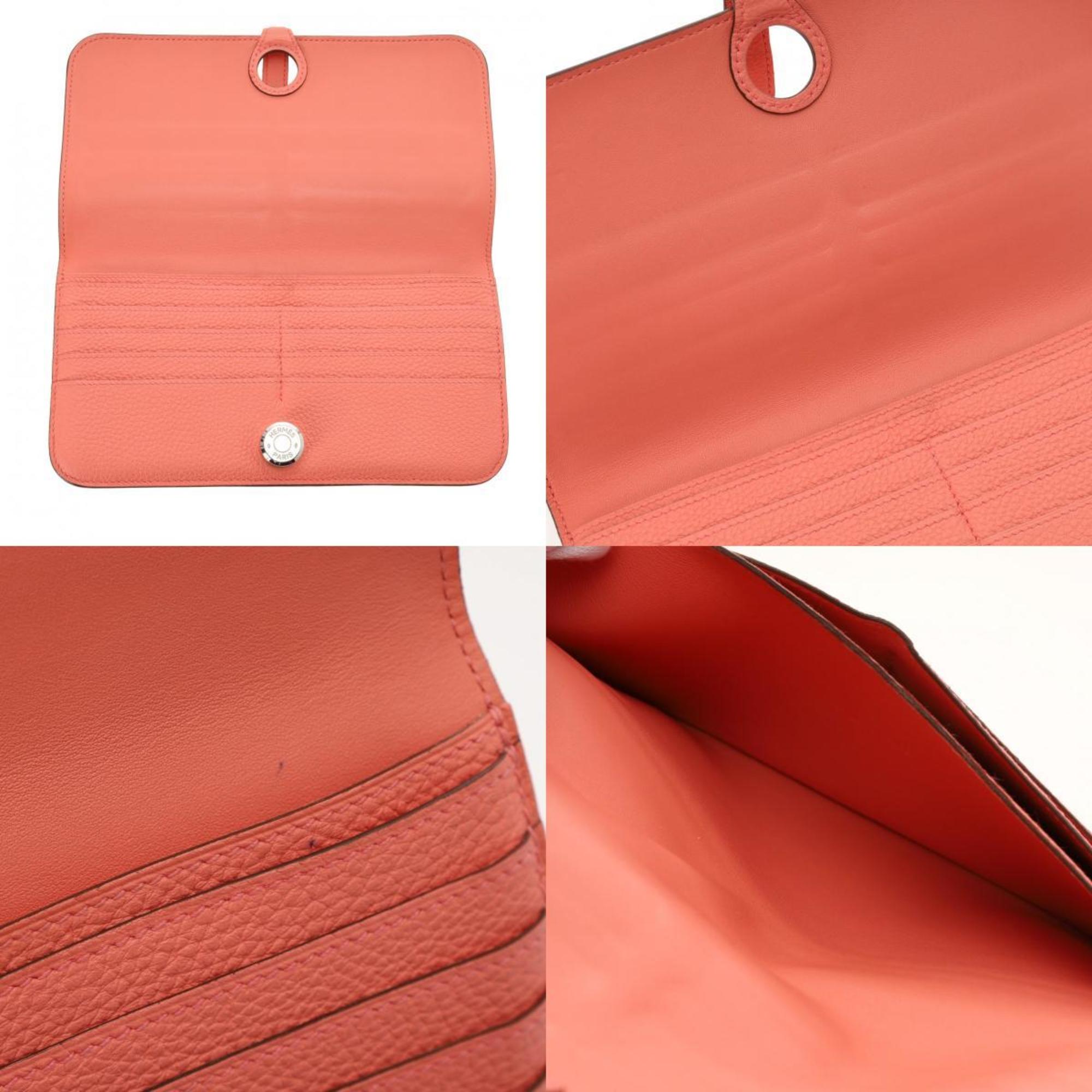 Hermes Dogon Rose Pink Togo Leather Long Bill Wallet (Bi-Fold) (Pre-Owned)