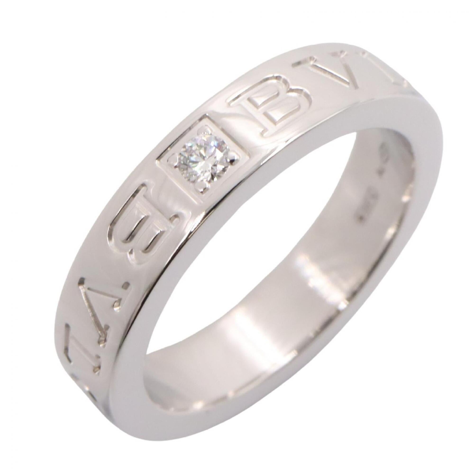 Bvlgari Silver Clear White Gold (18K) Band Ring (Pre-Owned)