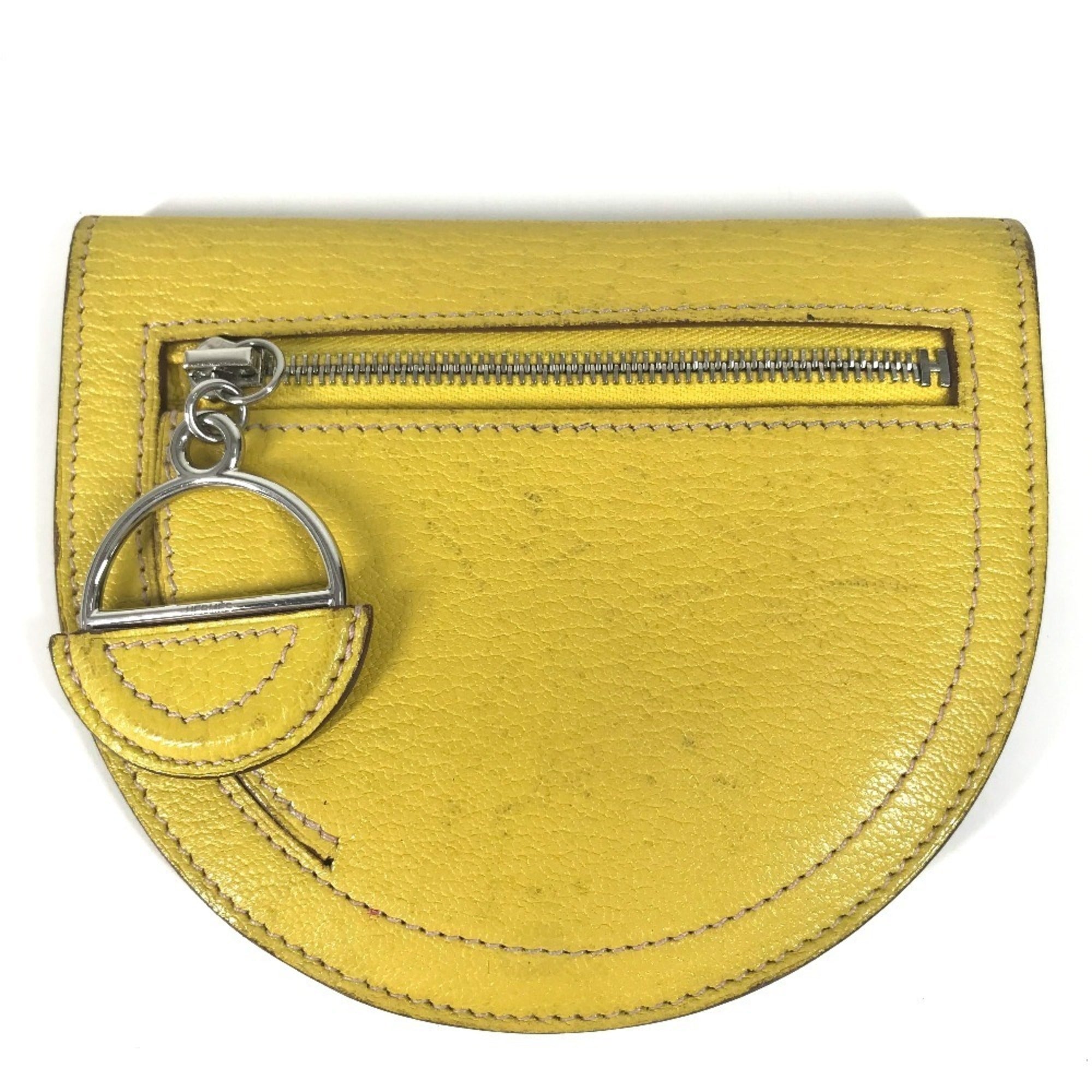 Hermes Yellow Leather Coin Purse/Coin Case (Pre-Owned)