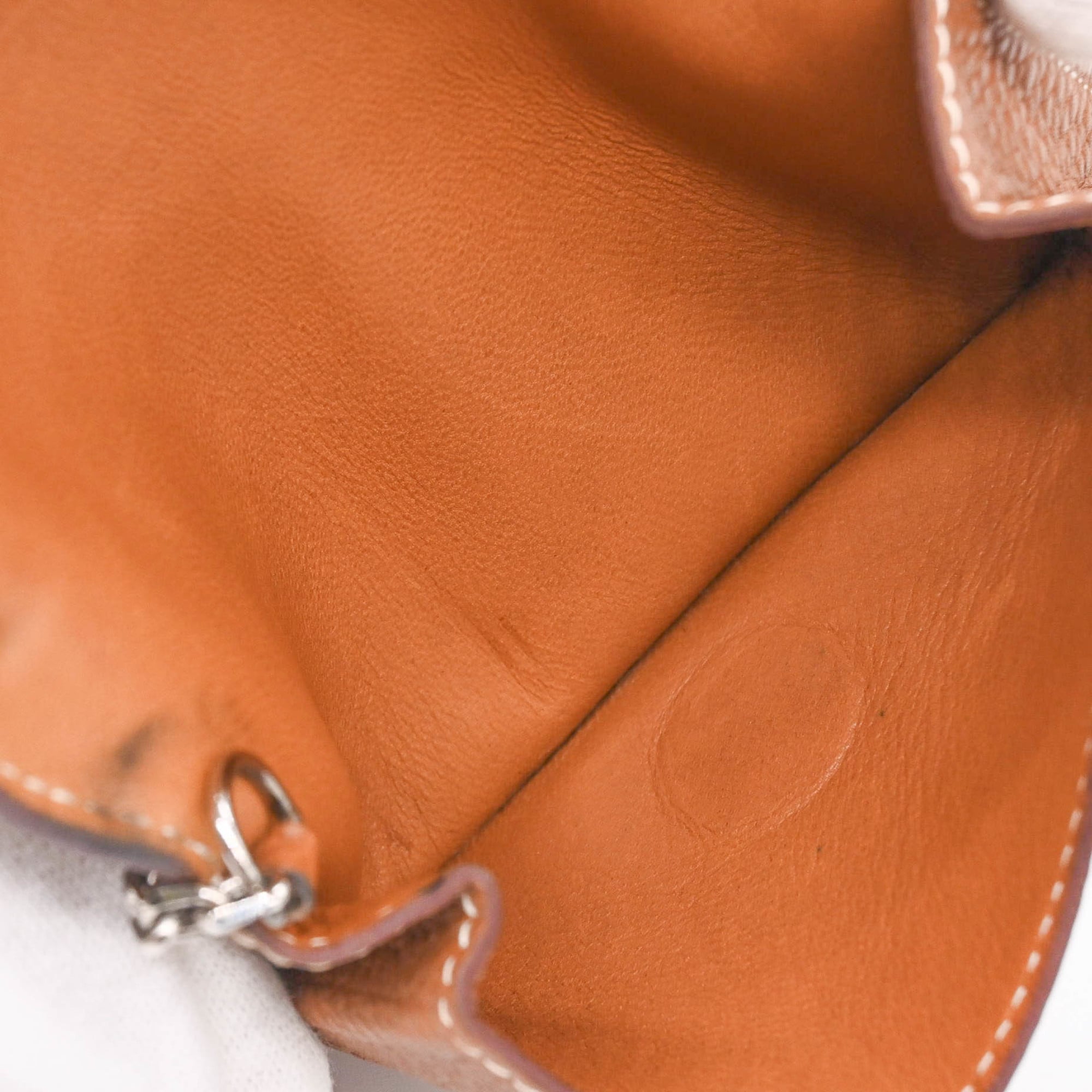 Hermes Gold Brown Togo Leather Coin Purse/Coin Case (Pre-Owned)