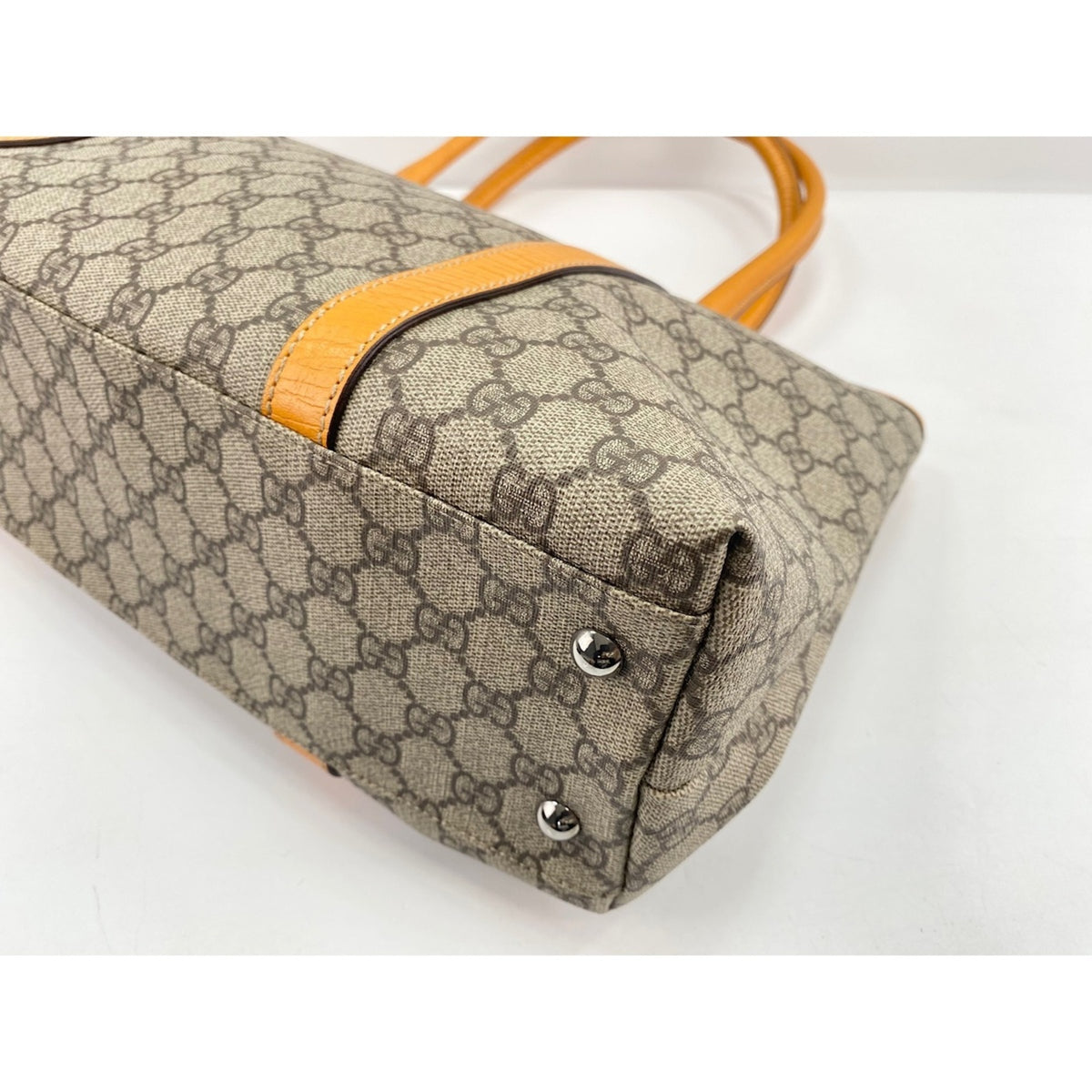 Gucci Beige Orange Tote Bag (Pre-Owned)