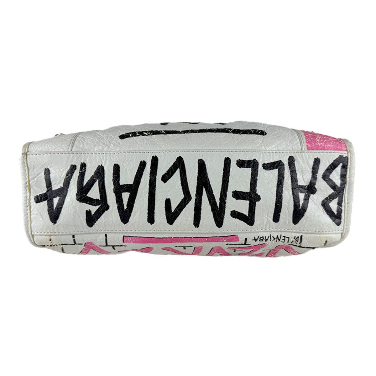 Balenciaga Black Pink White Leather Handbag (Pre-Owned)