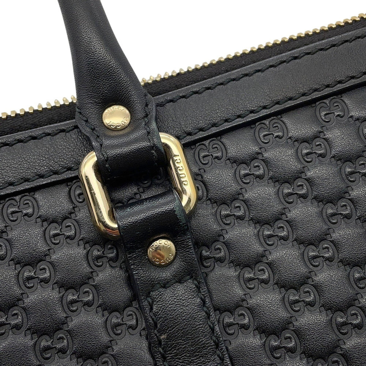 Gucci Black Leather Handbag Shoulder Bag Tote Bag (Pre-Owned)