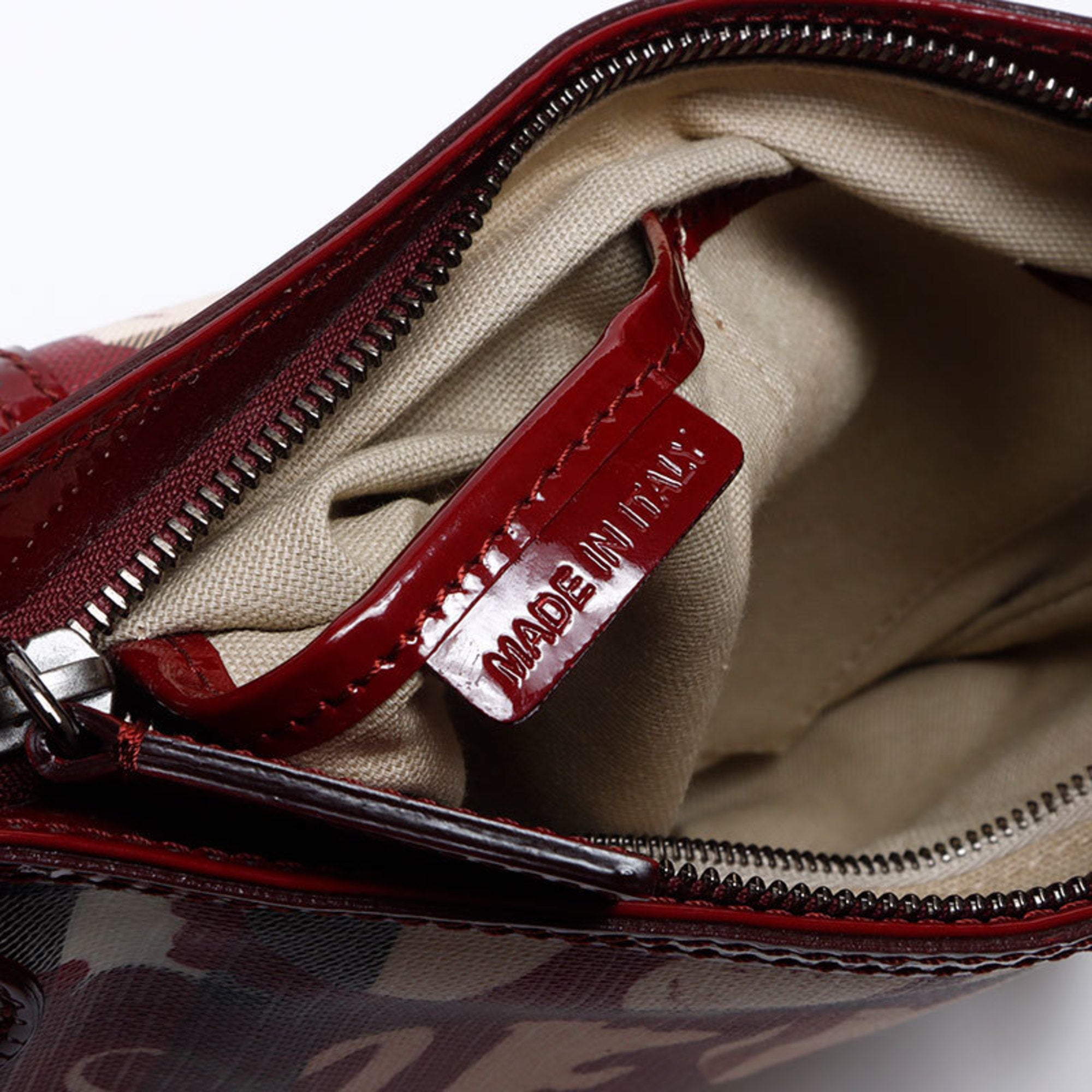 Burberry Beige Red Color Shoulder Bag (Pre-Owned)