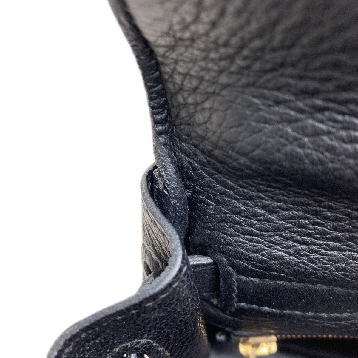 Hermes Kelly Black Taurillon Clemence Leather Handbag (Pre-Owned)