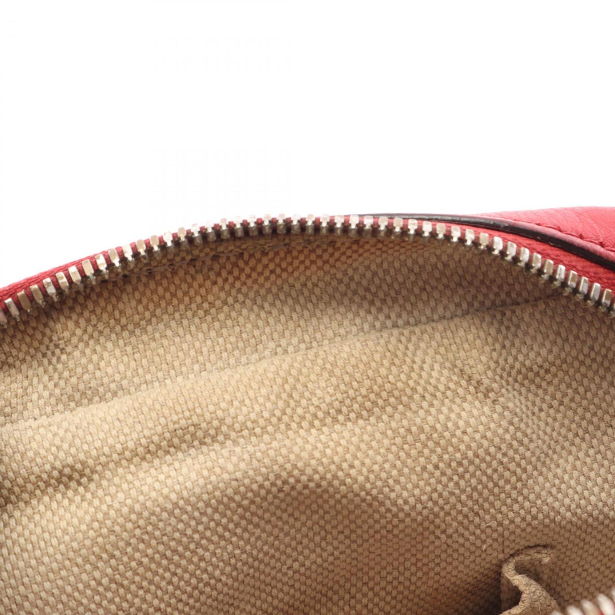 Gucci Red Color Leather Handbag Shoulder Bag (Pre-Owned)
