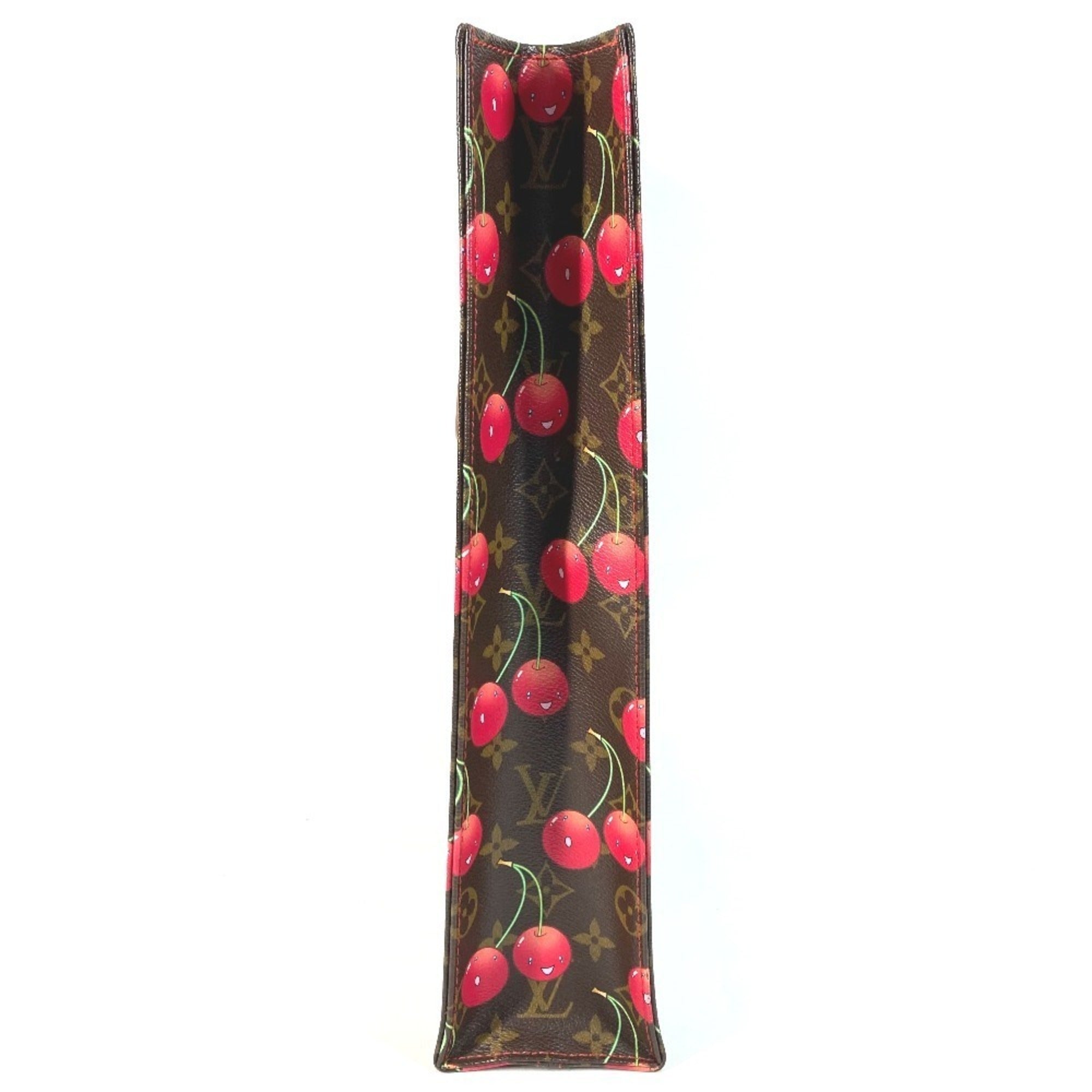 Louis Vuitton Brown Monogram Cherry Red Color Monogram Leather Shoulder Bag Tote Bag (Pre-Owned)