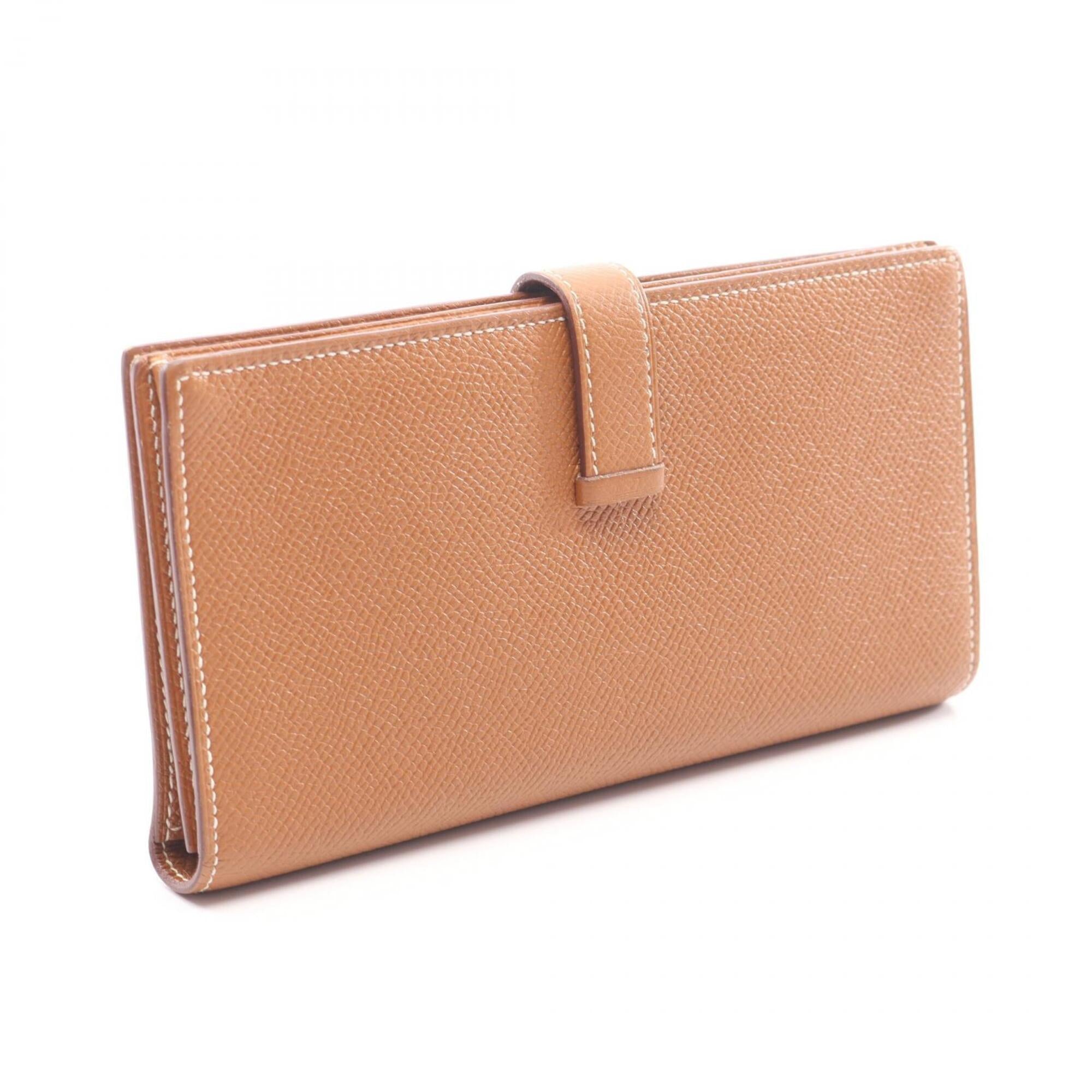 Hermes Brown Epsom Leather Long Wallet (Bi-Fold) (Pre-Owned)