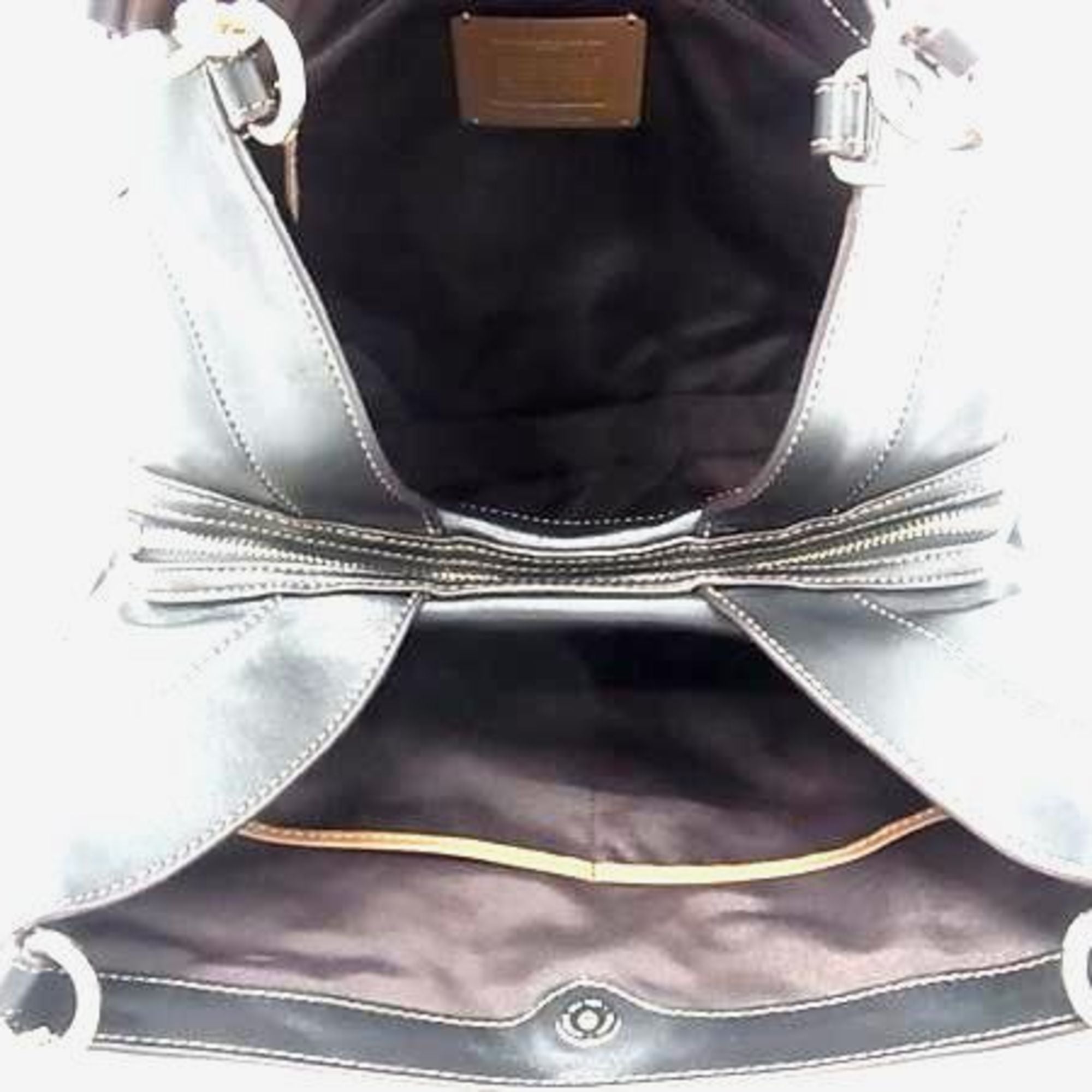 Coach Black Canvas Leather Handbag Shoulder Bag Tote Bag (Pre-Owned)