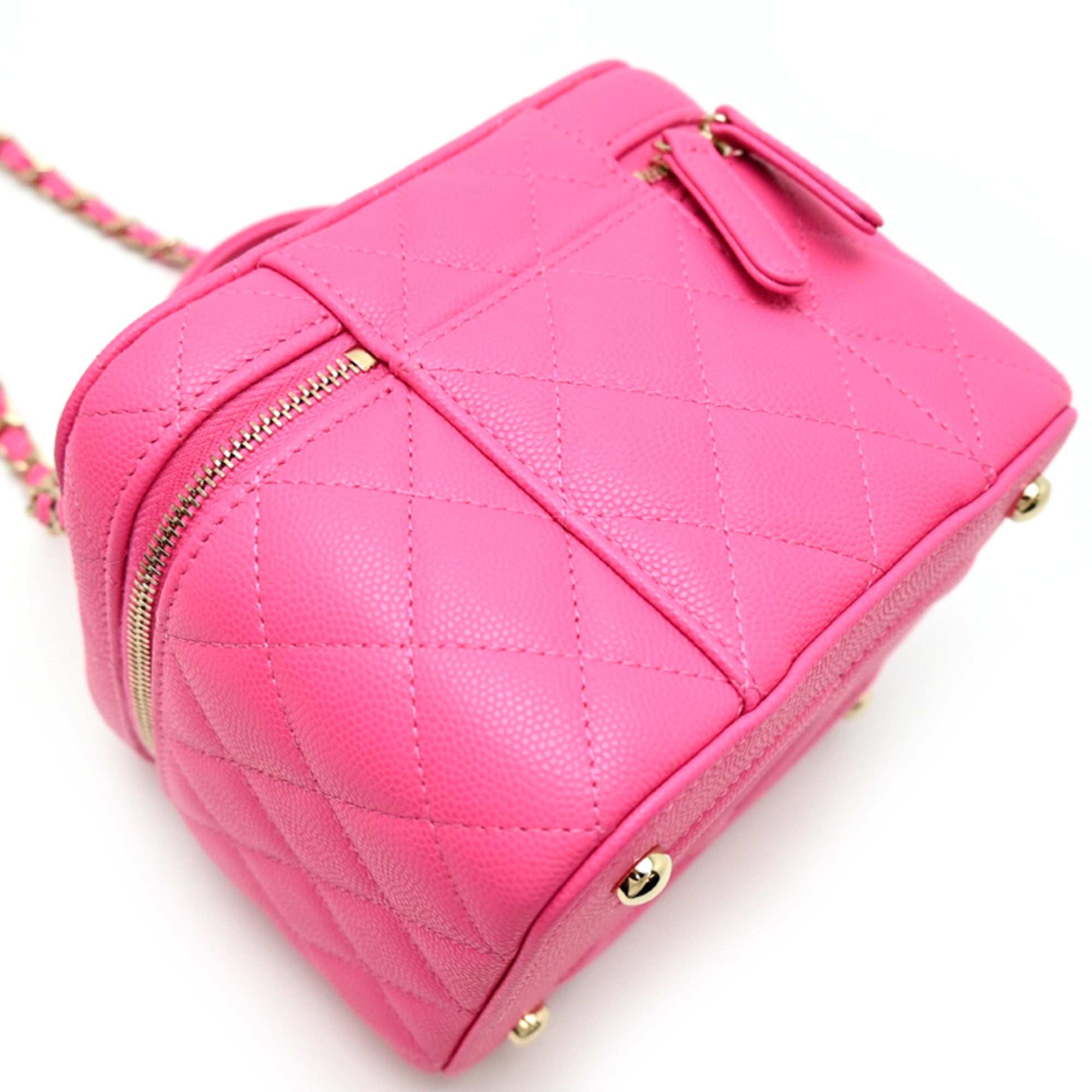 Chanel Pink Grained Calfskin Shoulder Bag (Pre-Owned)