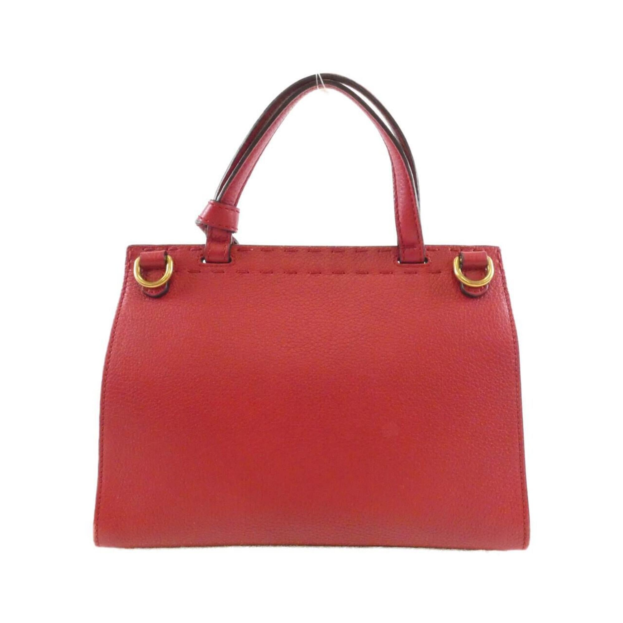 Gucci Red Color Leather Handbag (Pre-Owned)