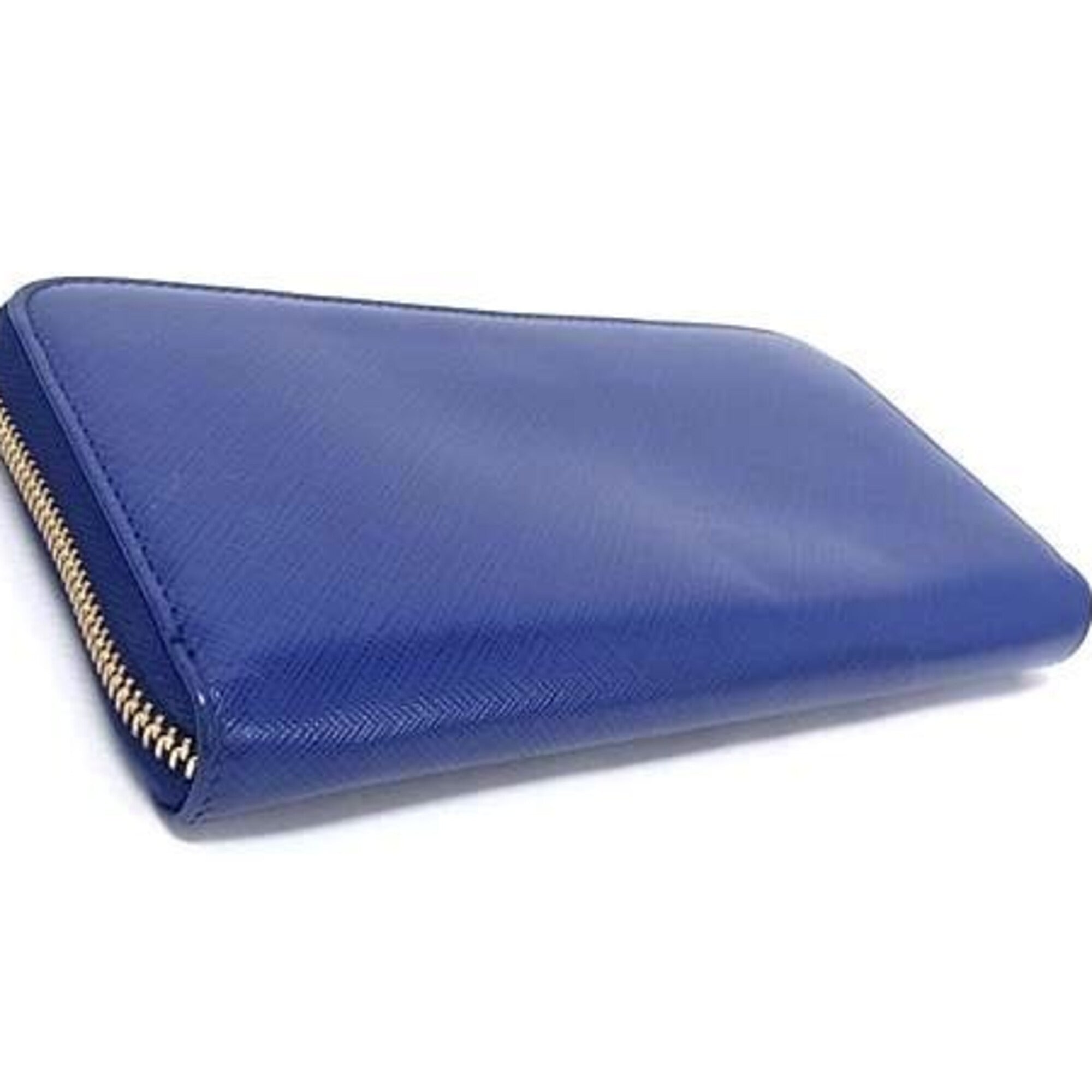 Salvatore Ferragamo Blue Leather Long Wallet (Bi-Fold) (Pre-Owned)