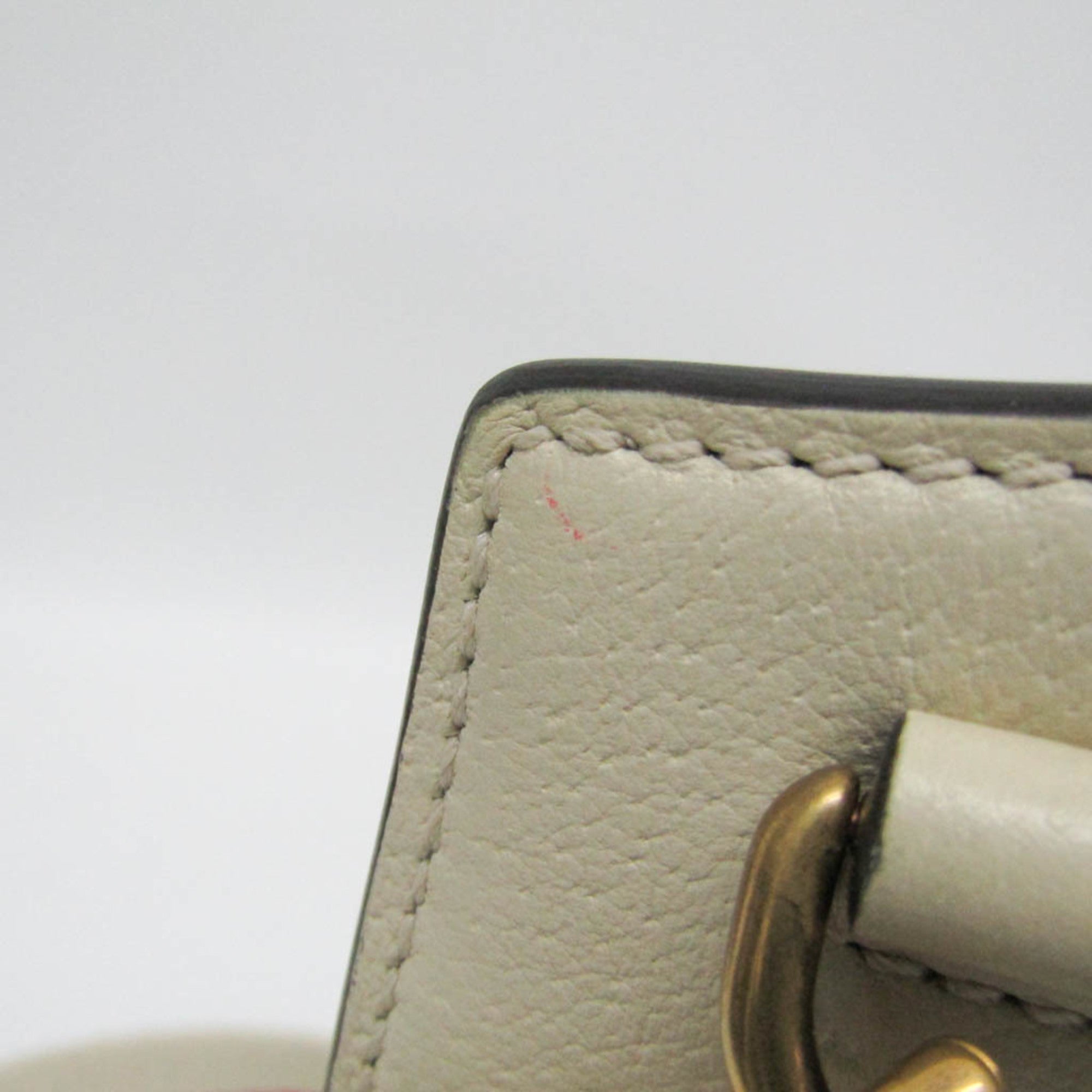 Gucci Totem Top Handle Bag Leather White Leather Handbag (Pre-Owned)