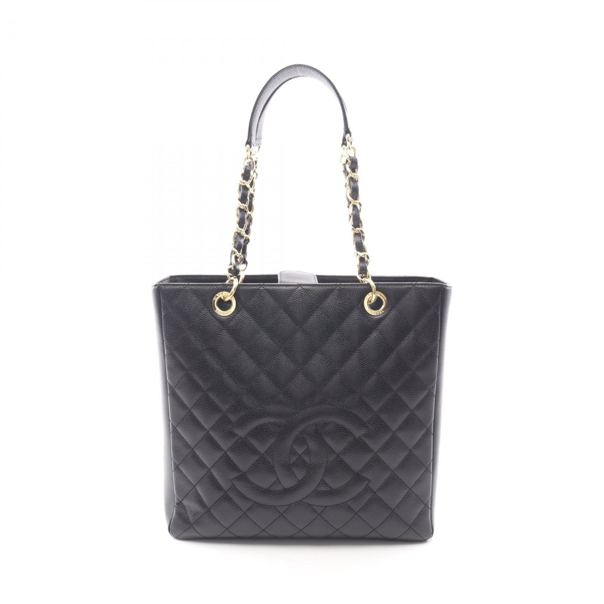 Chanel Black Grained Calfskin Tote Bag (Pre-Owned)
