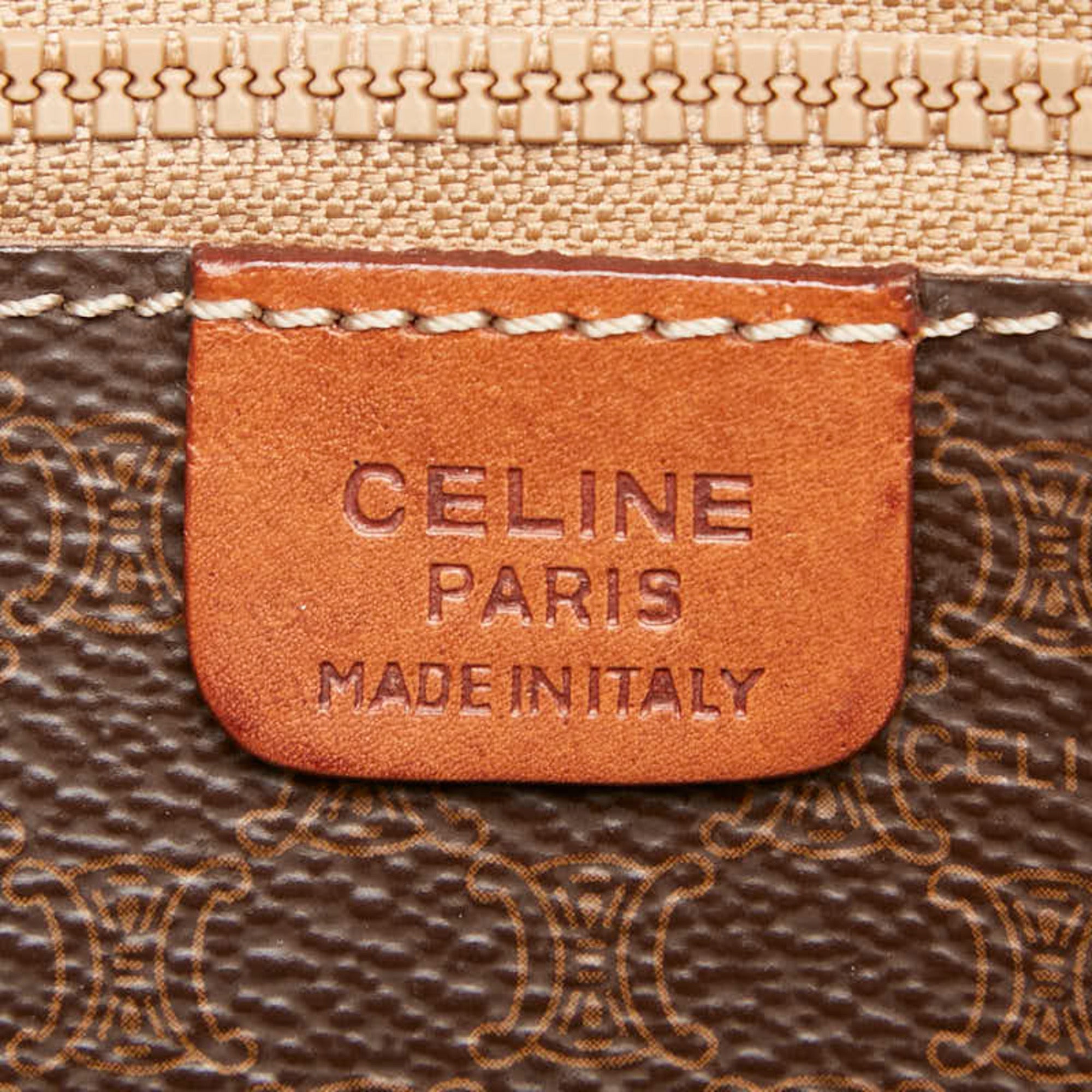 Celine Macadam Brown Pvc Leather Handbag Tote Bag (Pre-Owned)