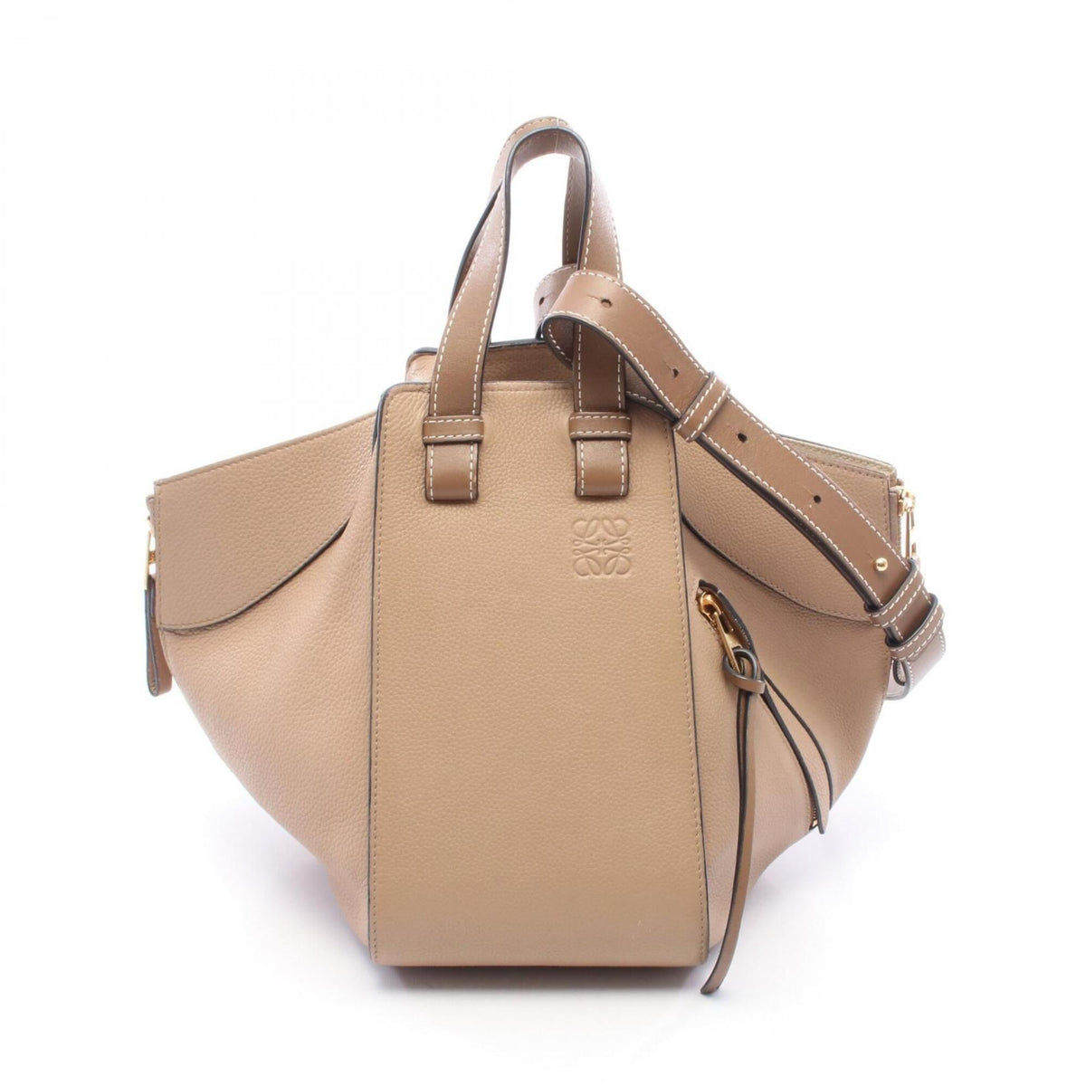 Loewe Beige Brown Leather Handbag (Pre-Owned)