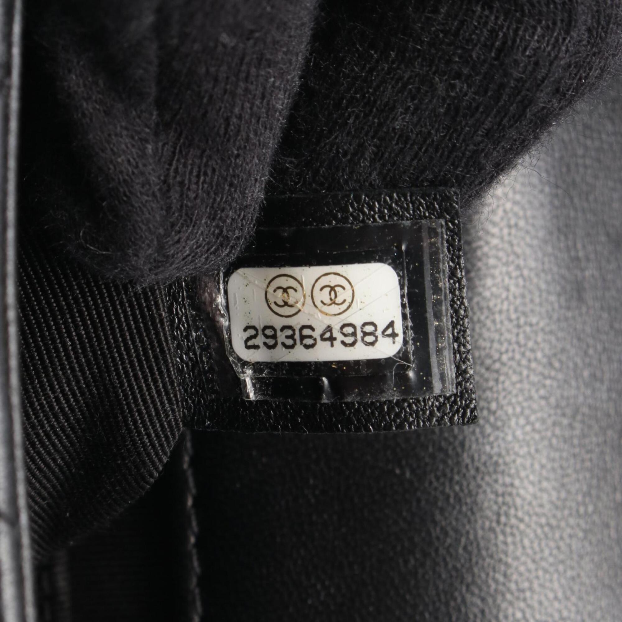 Chanel Matelasse Black Leather Handbag Shoulder Bag (Pre-Owned)