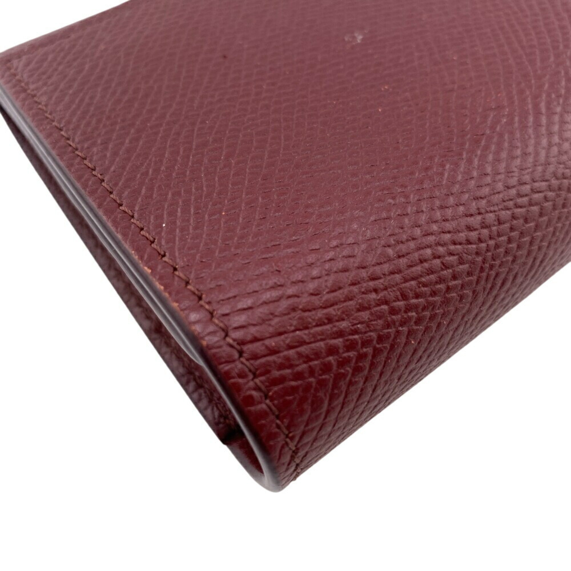 Celine Bordeaux Leather Long Wallet (Bi-Fold) (Pre-Owned)