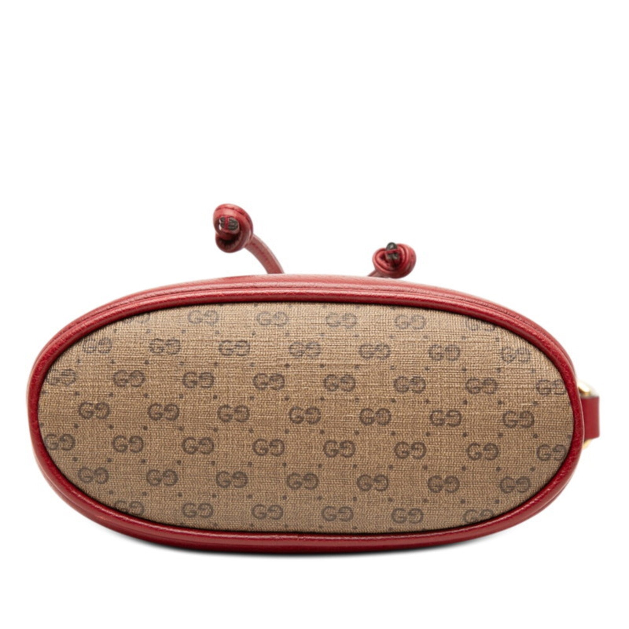 Gucci Brown Red Color Pvc Leather Shoulder Bag (Pre-Owned)